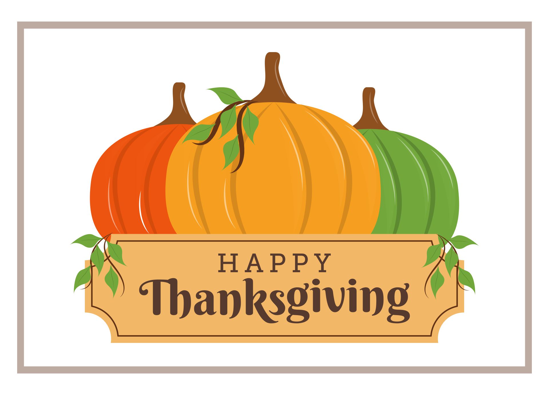 Happy Thanksgiving Sign Printable With Gourds