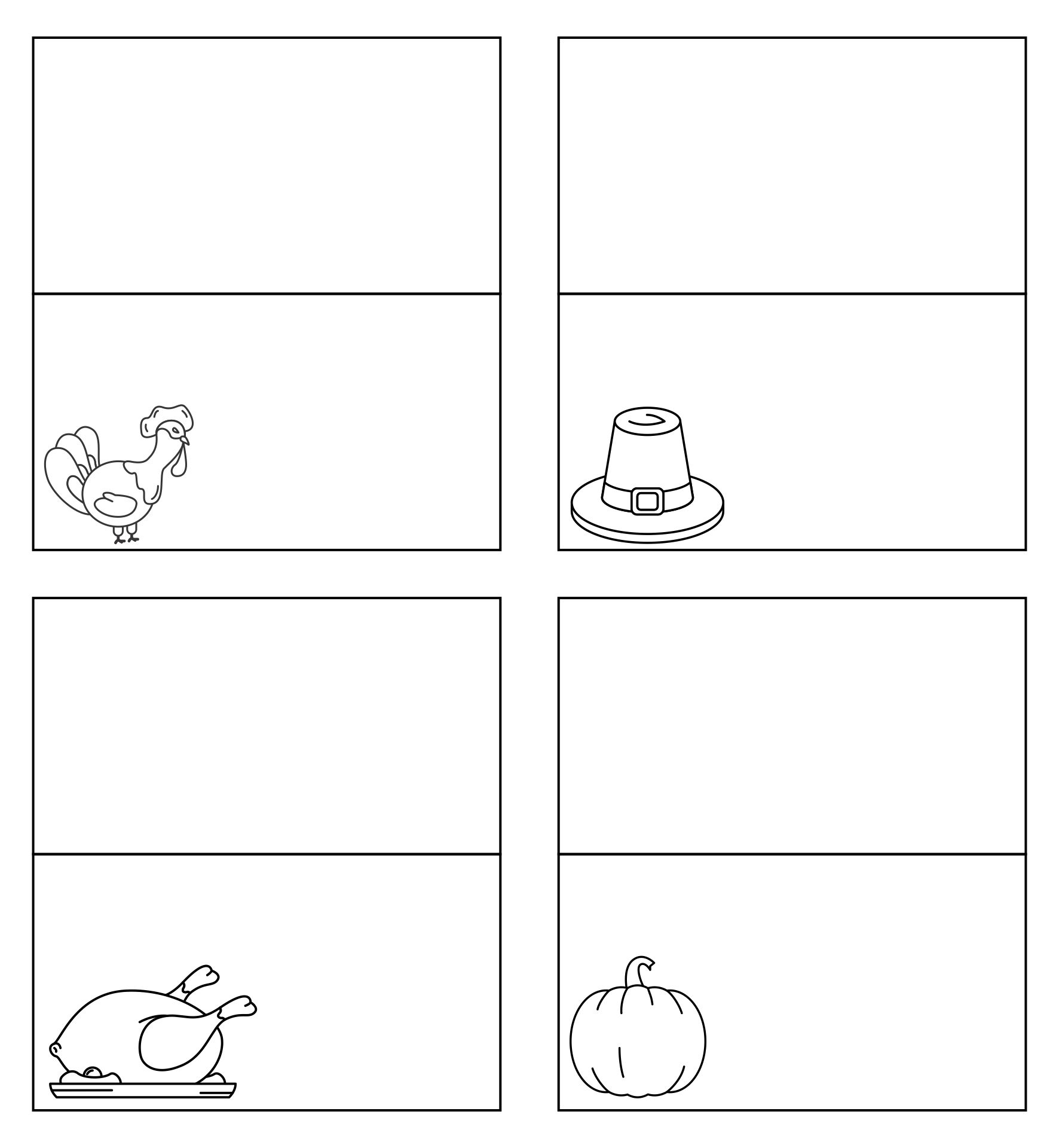 Kindergarten Thanksgiving Place Card Activity Worksheet Printable