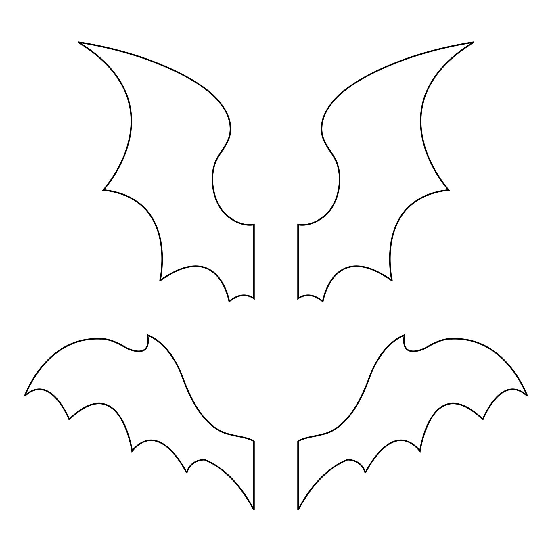 Large Bat Wings Pattern