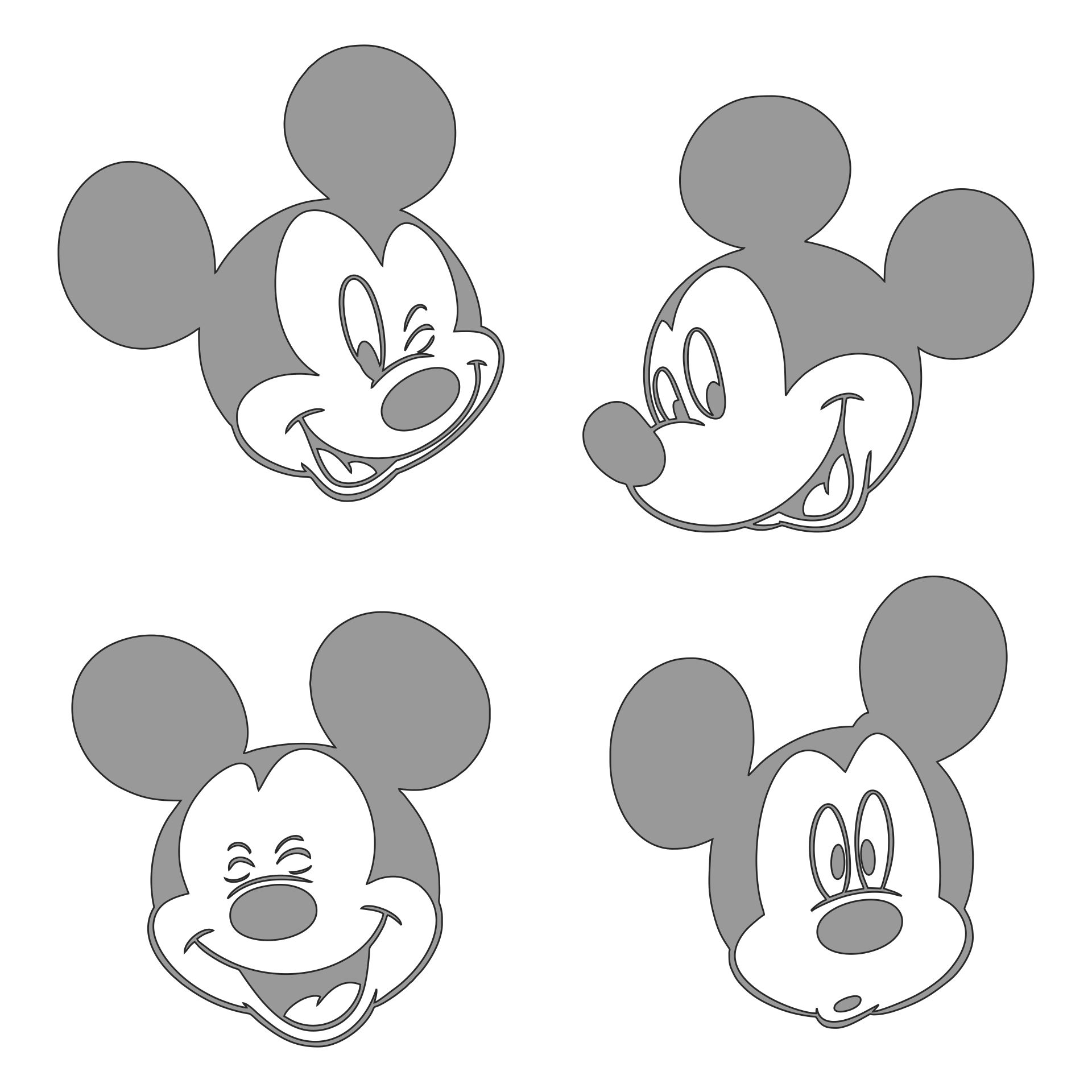 Mickey Mouse Stencil Template