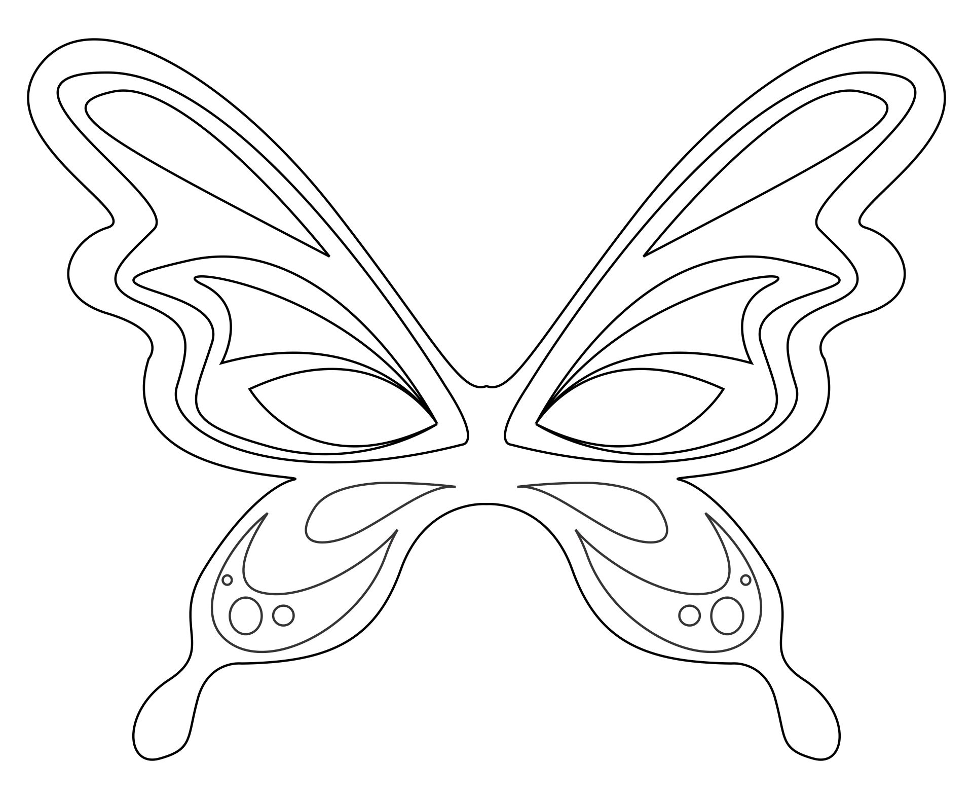 Printable Butterfly Mask Template Coloring Page