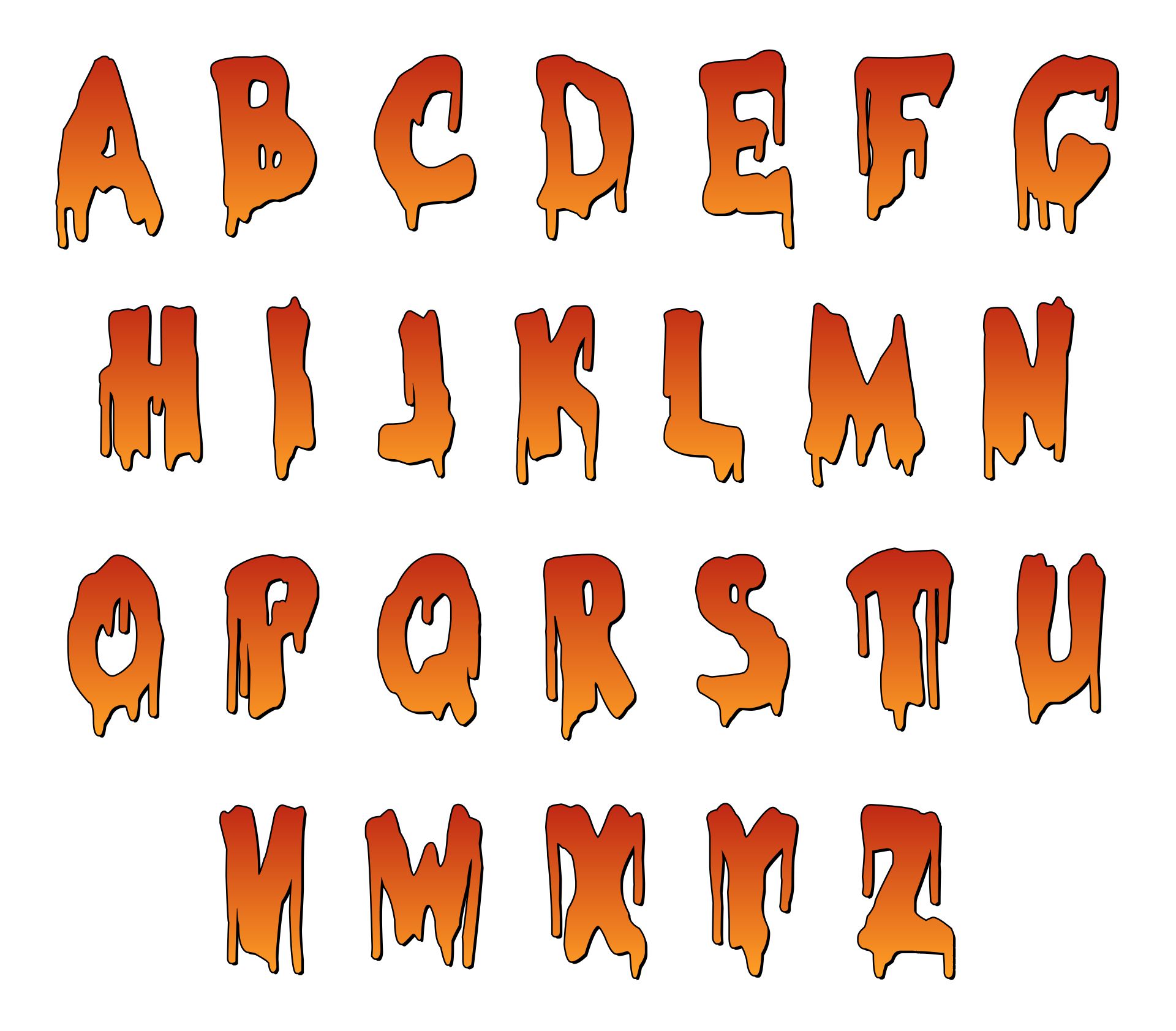 Printable Creepy Alphabet Letters