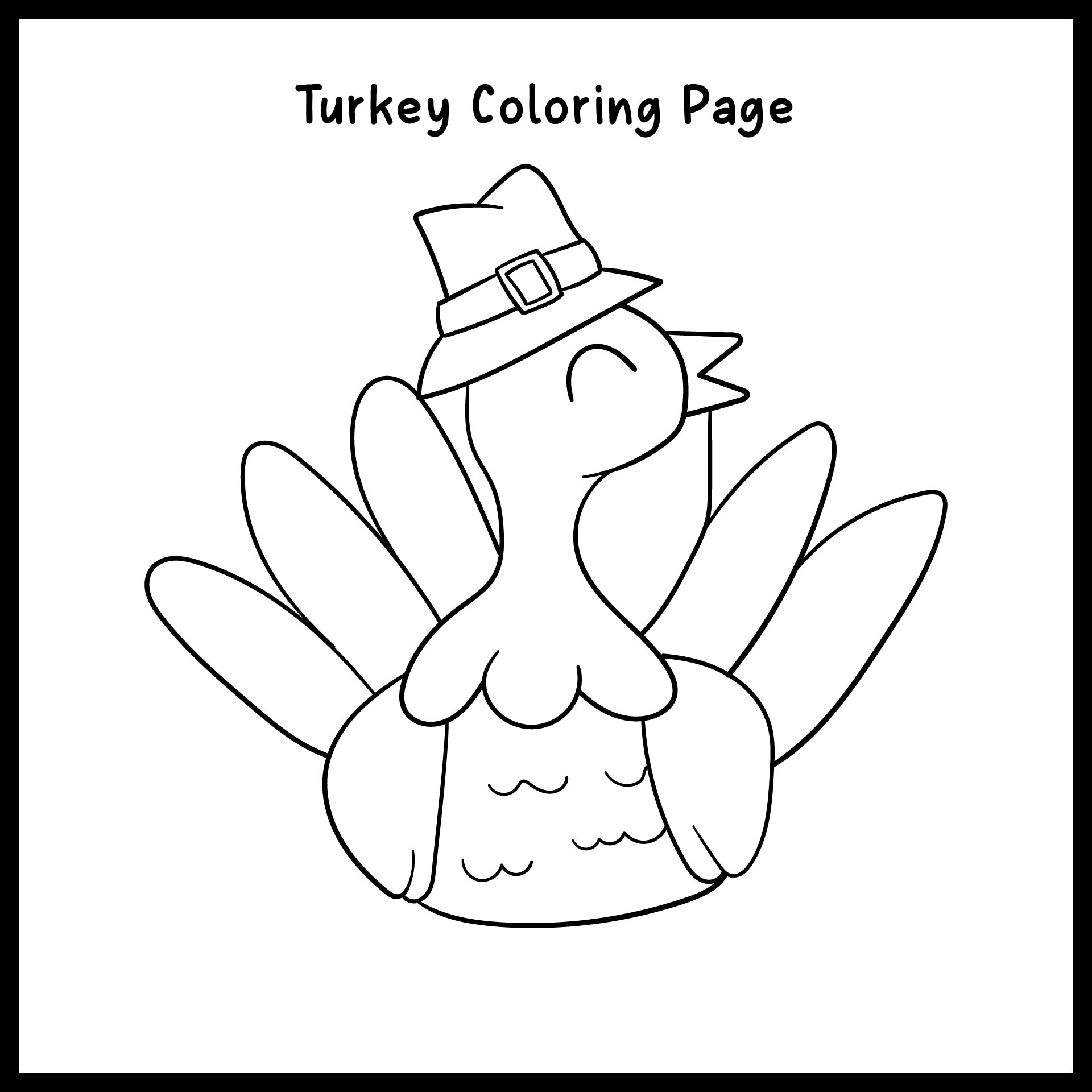 Printable Cute Turkey Coloring Pages