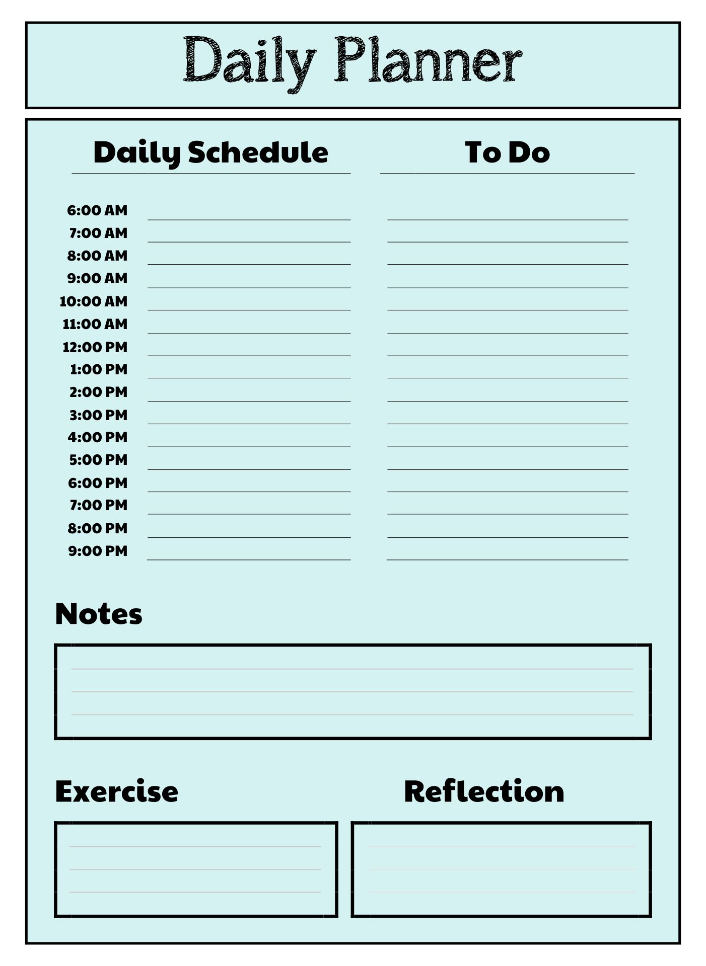 Printable Daily Planner By The Hour