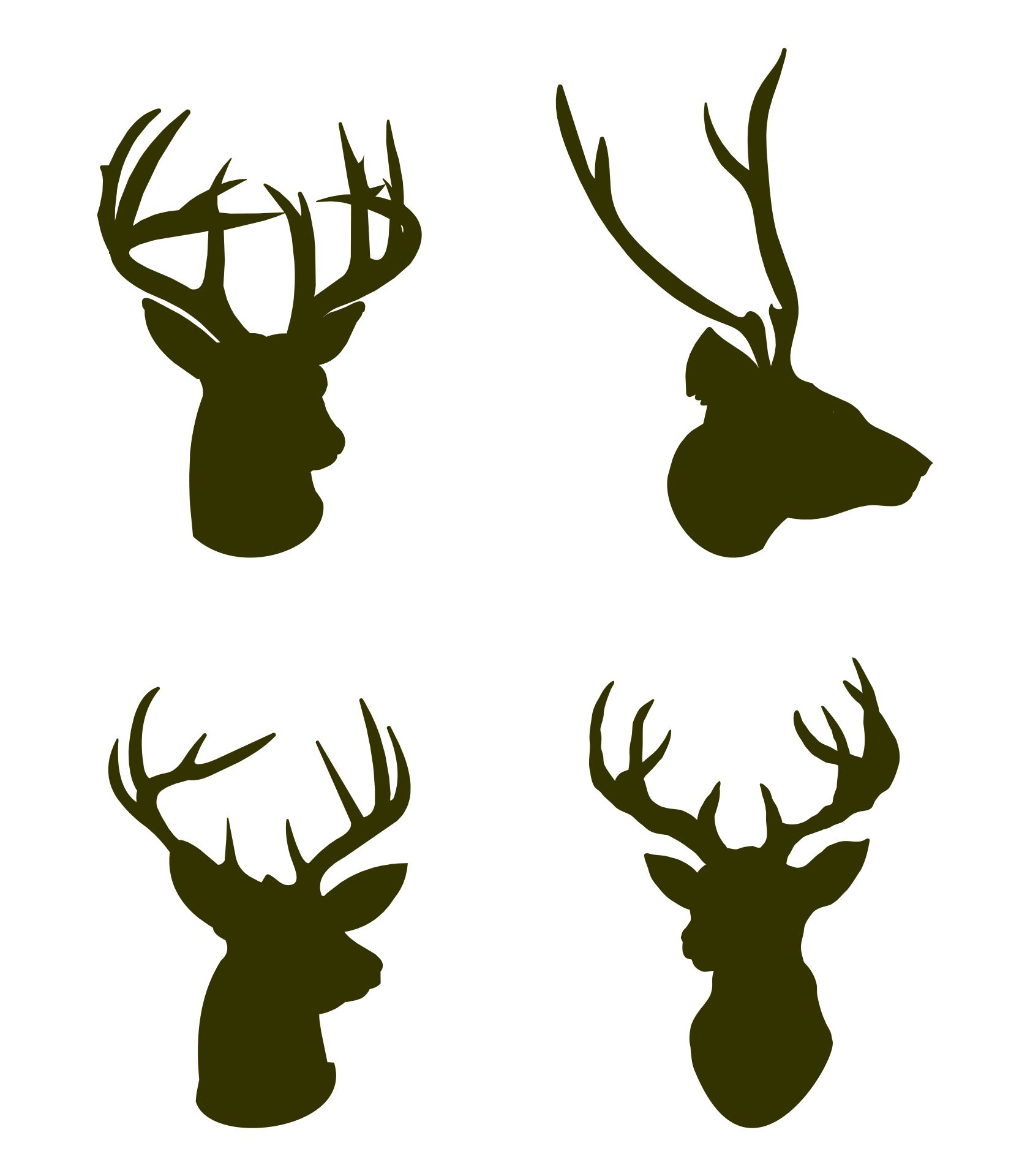 Printable Deer Head Stencil