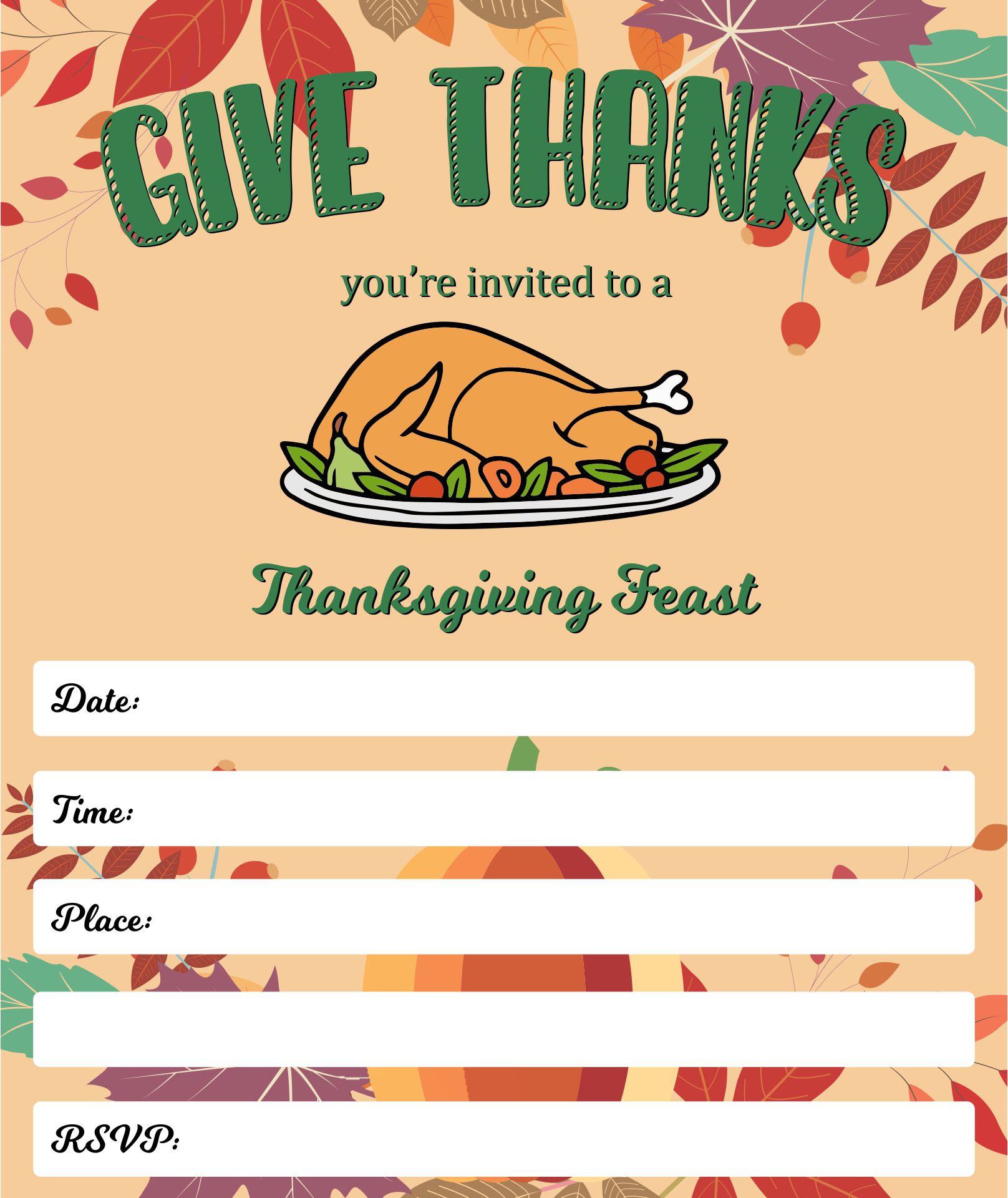 Printable Happy Thanksgiving Flyers