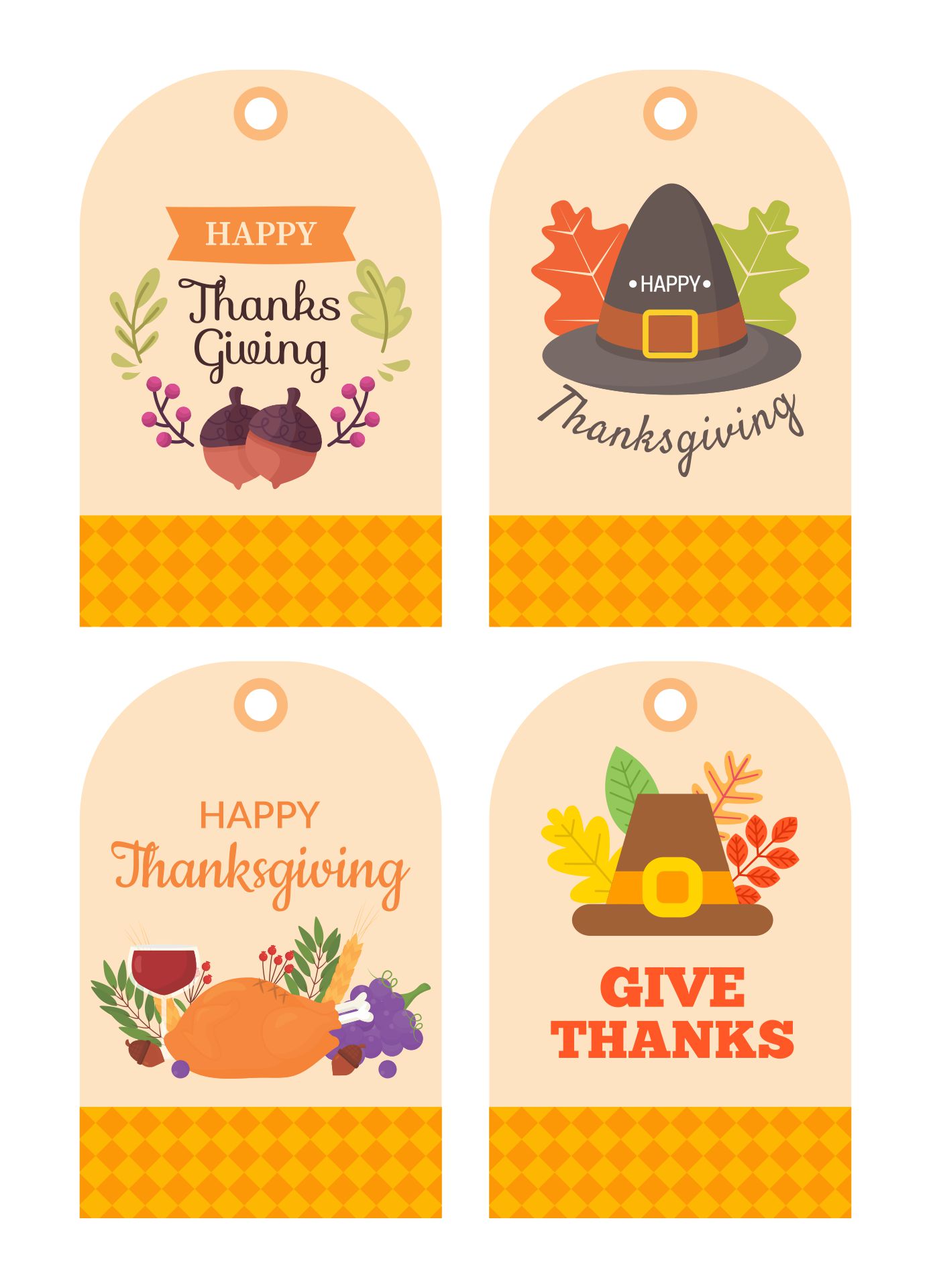 Printable Happy Thanksgiving Tags