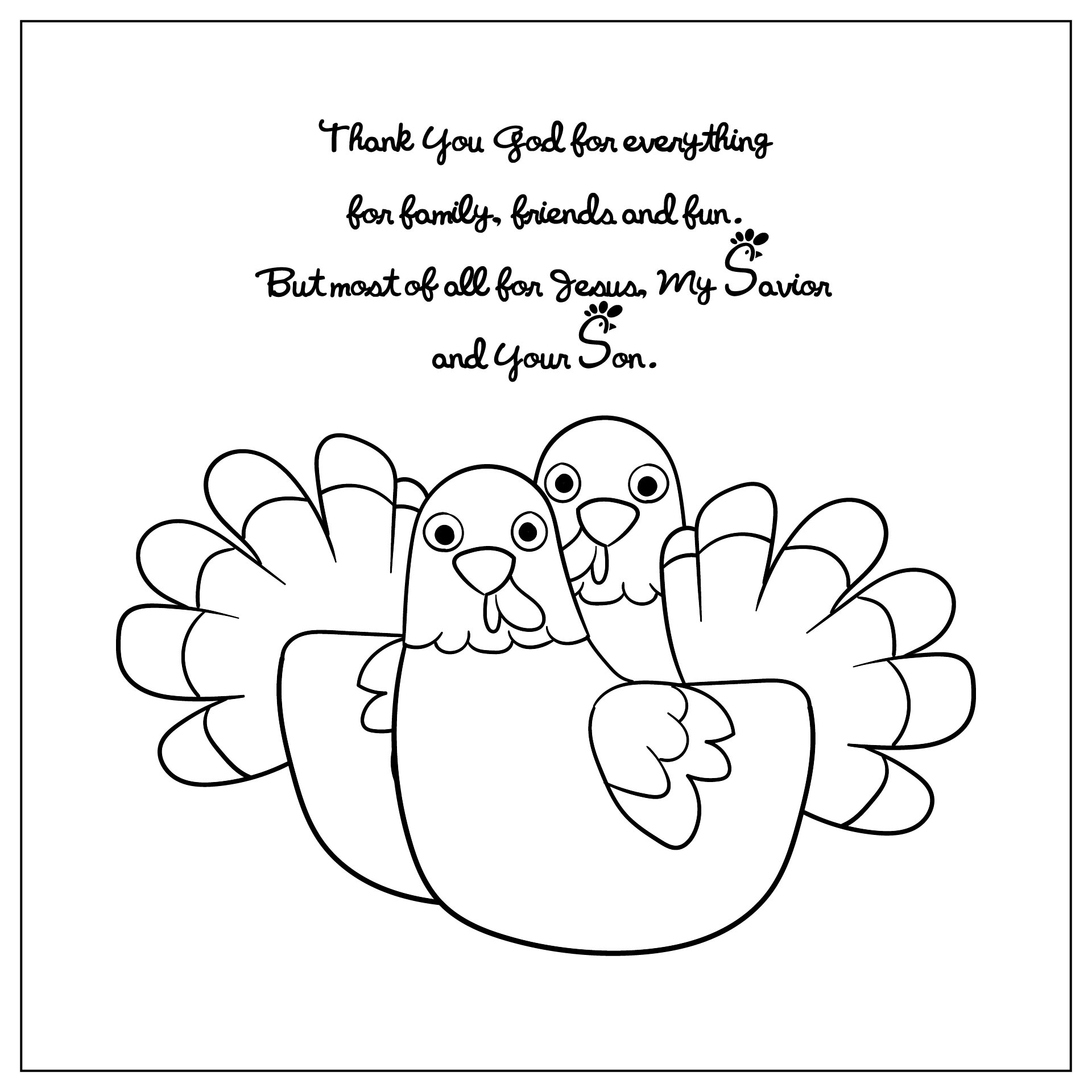 Printable Religious Thanksgiving Coloring Pages