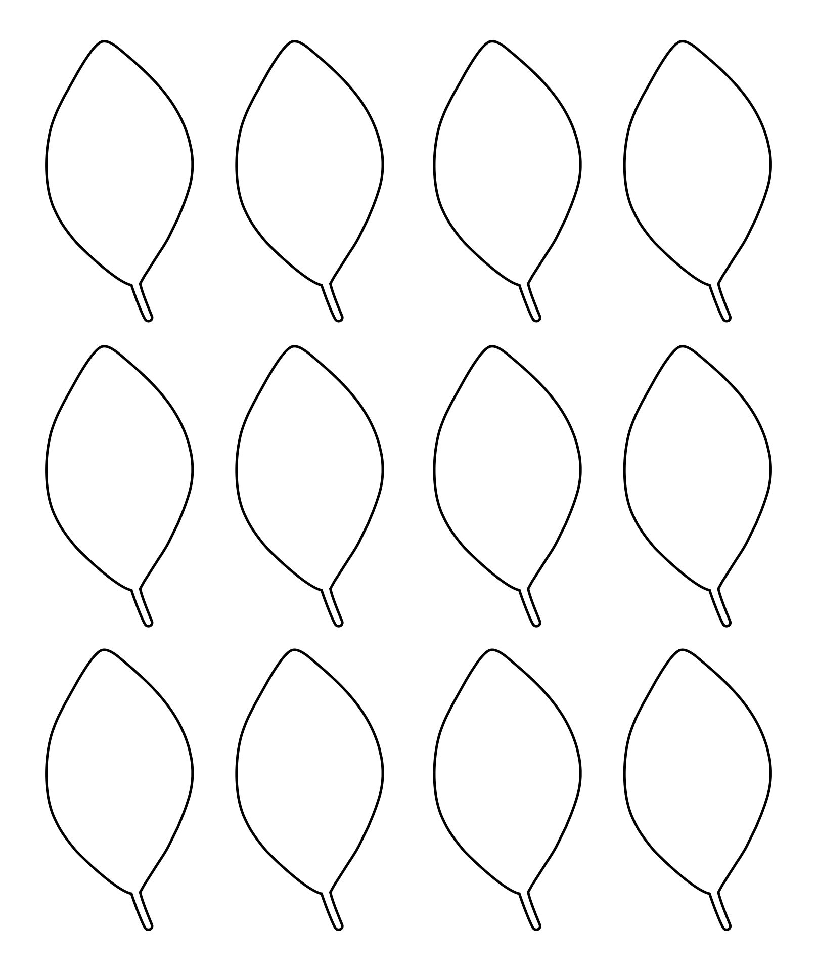 Printable Simple Leaf Pattern Template