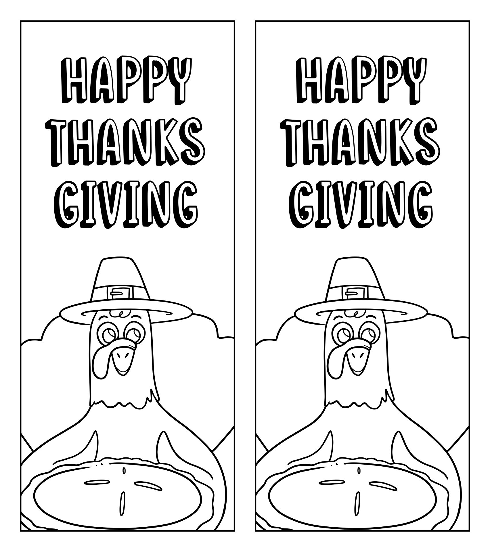 Printable Thanksgiving Bookmarks To Color