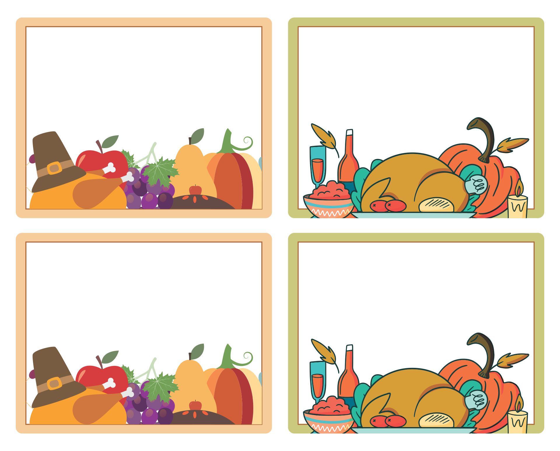 Printable Thanksgiving Food Labels
