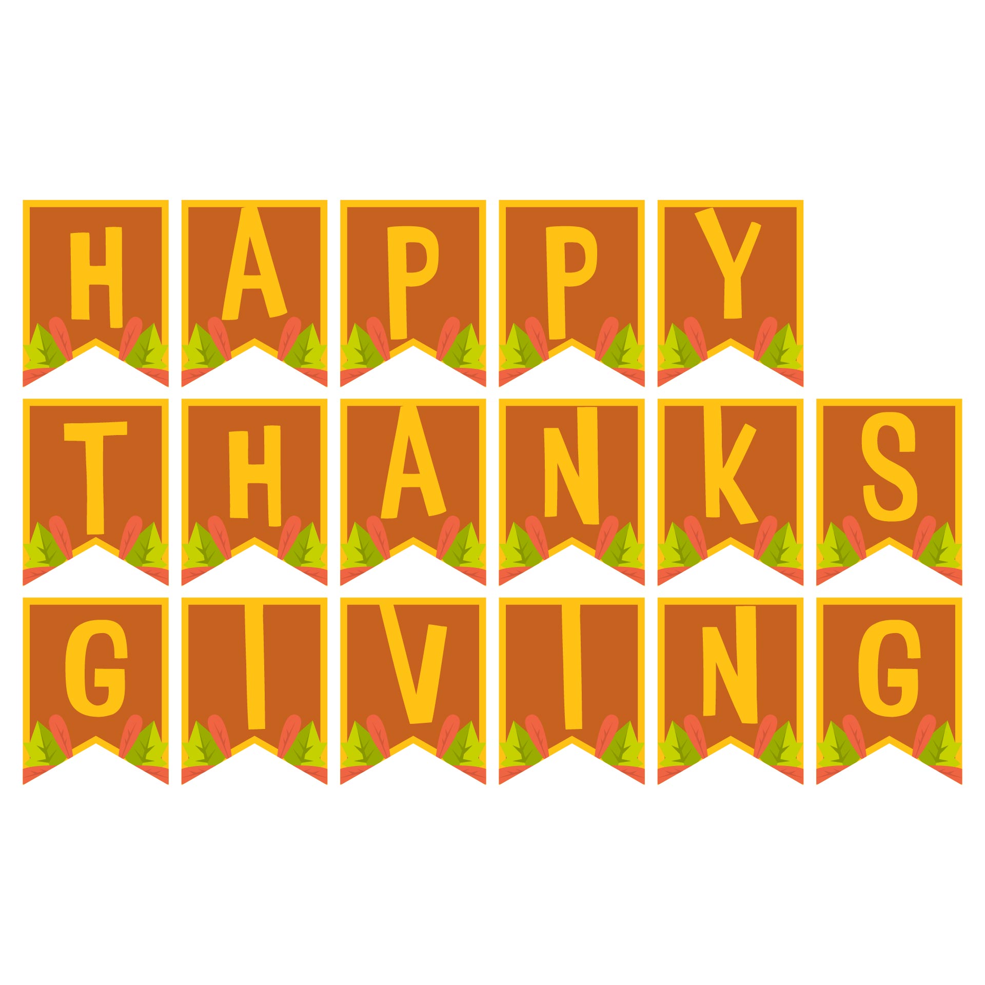 Printable Thanksgiving Holiday Fall Banner