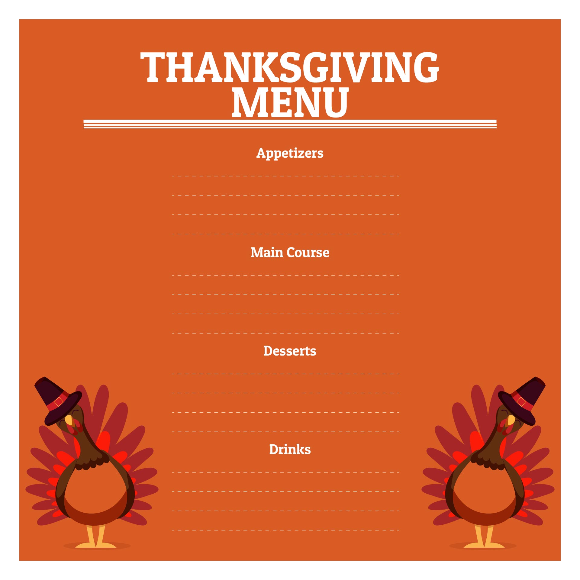 Printable Thanksgiving Menu Planner