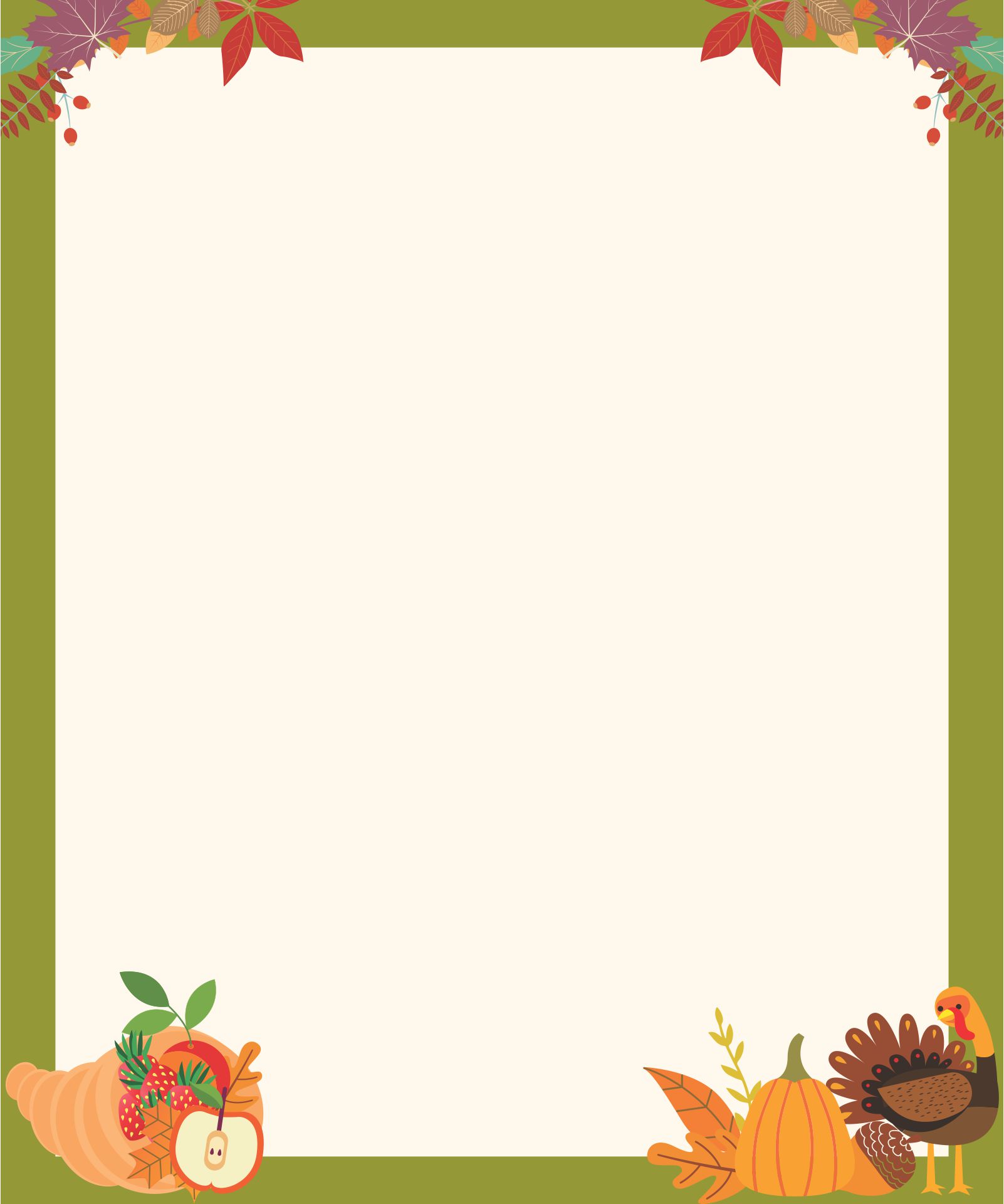 Printable Thanksgiving Stationery Templates