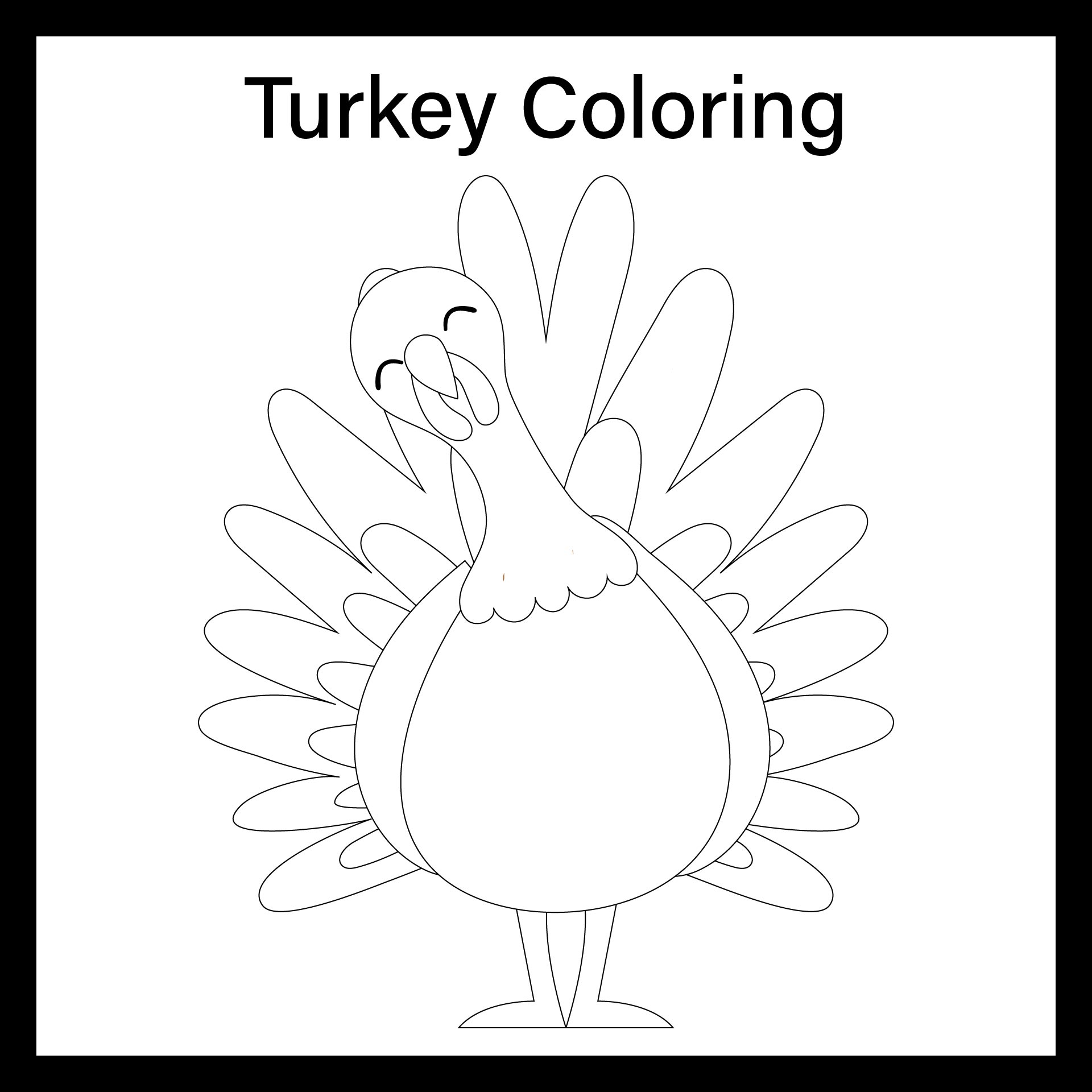 Printable Thanksgiving Turkey Color Sheet