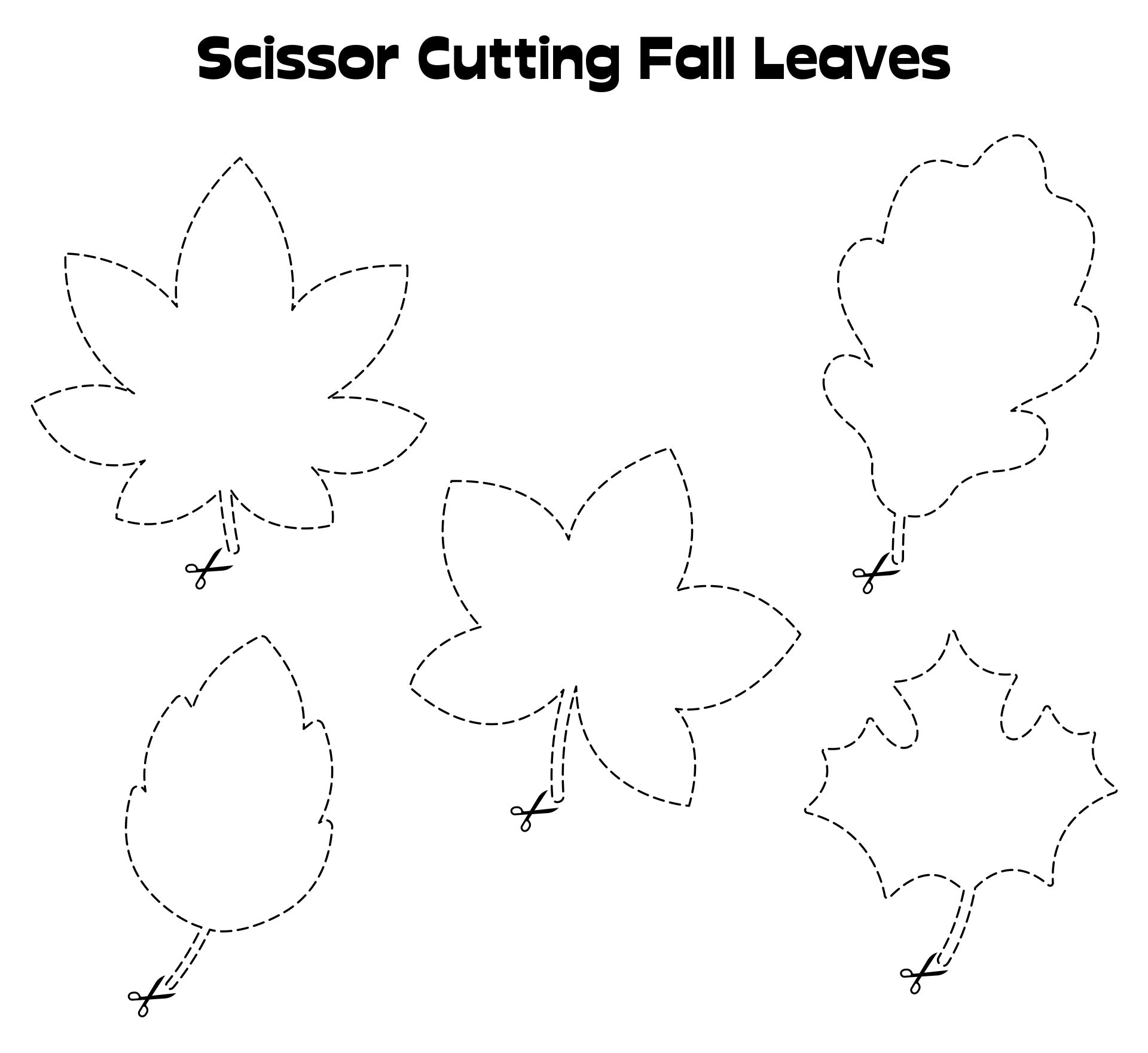 Scissor Cutting Fall Leaves Worksheet