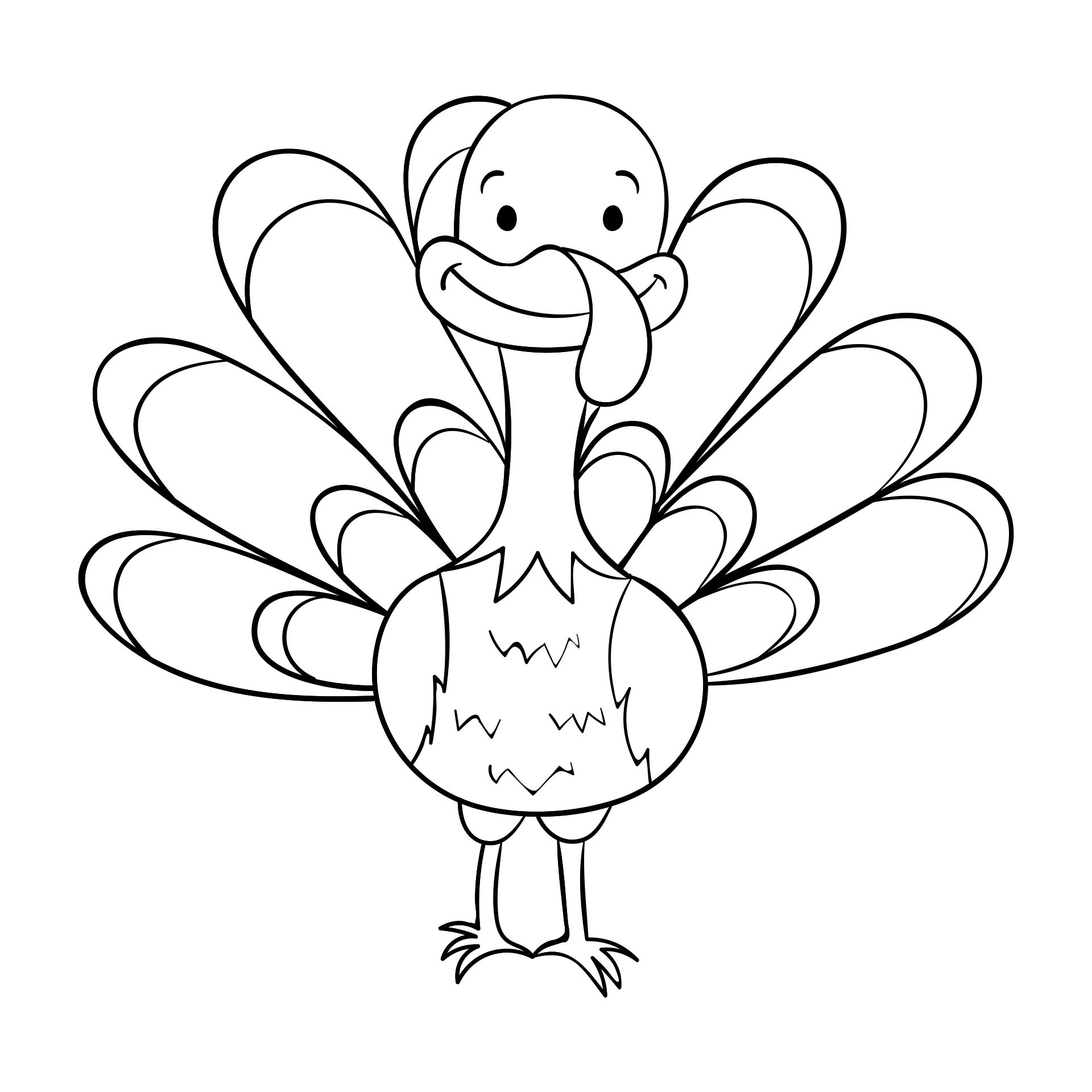 Simple Printable Turkey Coloring Pages
