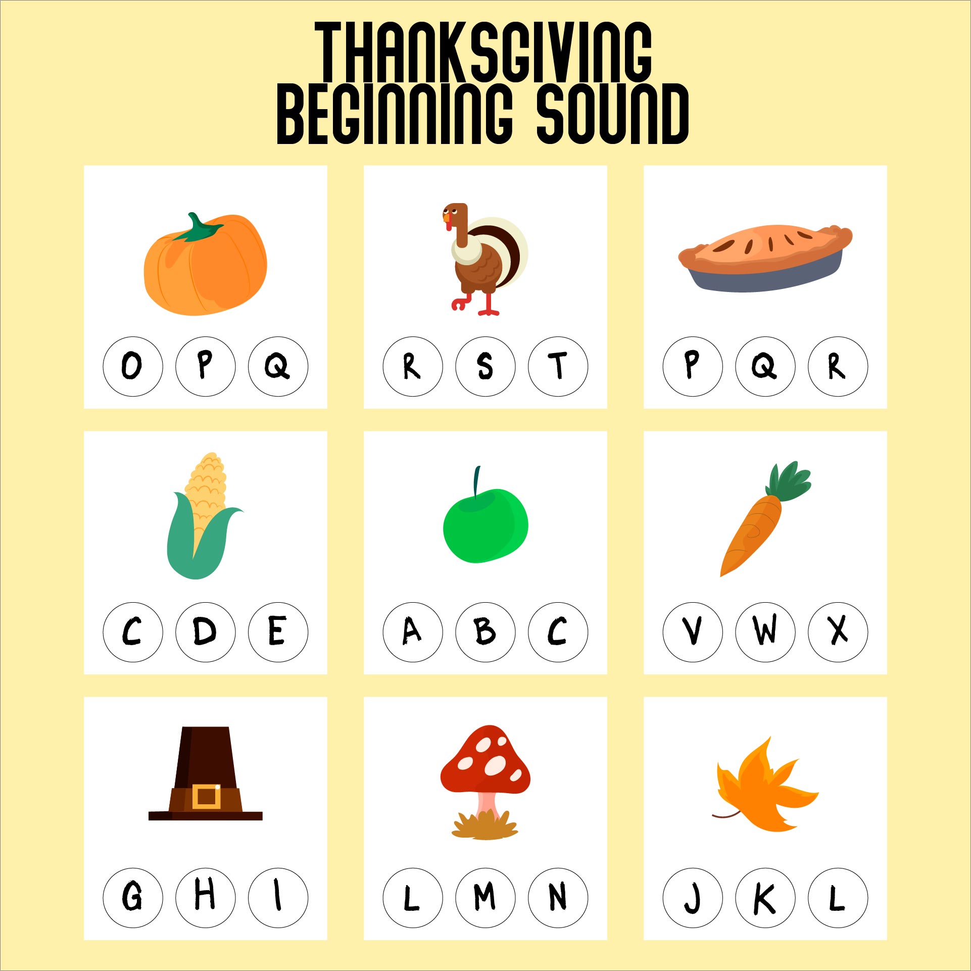 Thanksgiving Activity Sheets For Kindergarten
