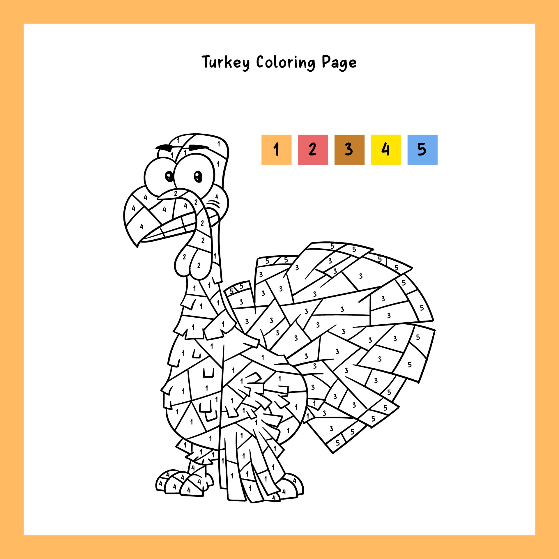 Thanksgiving Color By Number Coloring Page