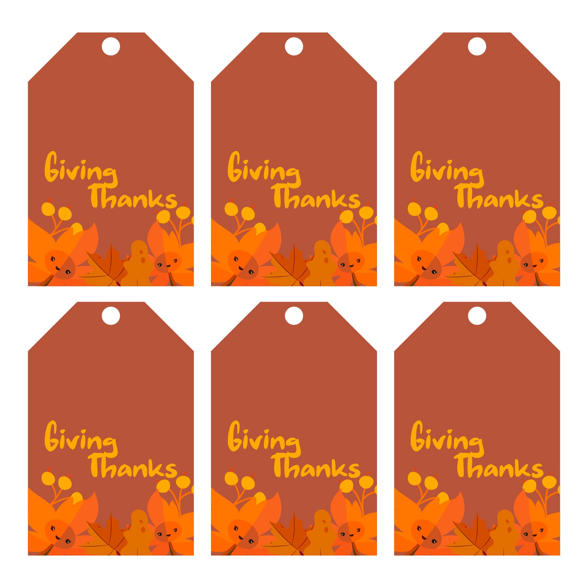 Thanksgiving Day Vintage Gift Tags And Cards With Calligraphy