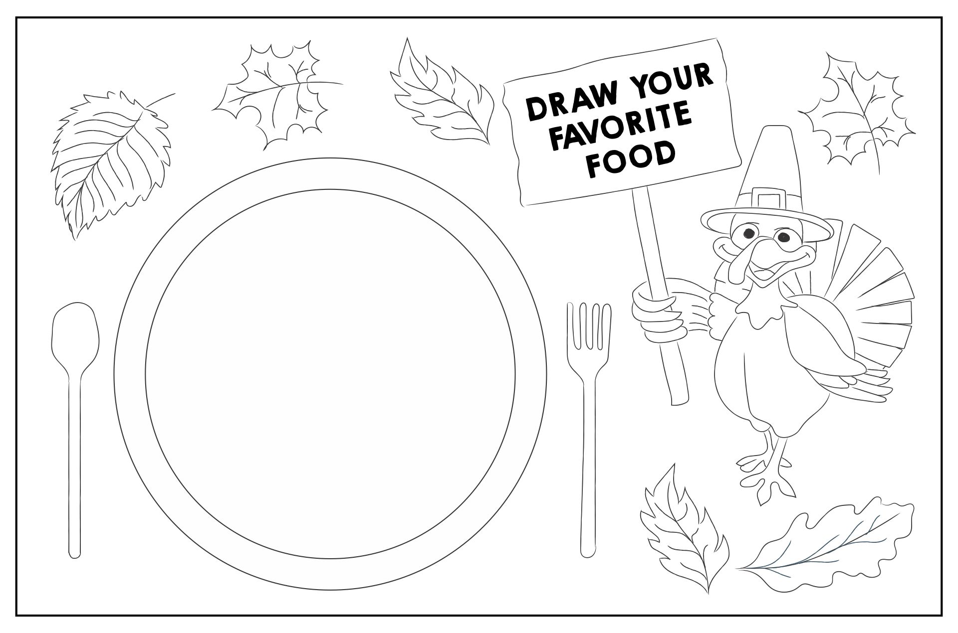 Thanksgiving Placemats Coloring Printables