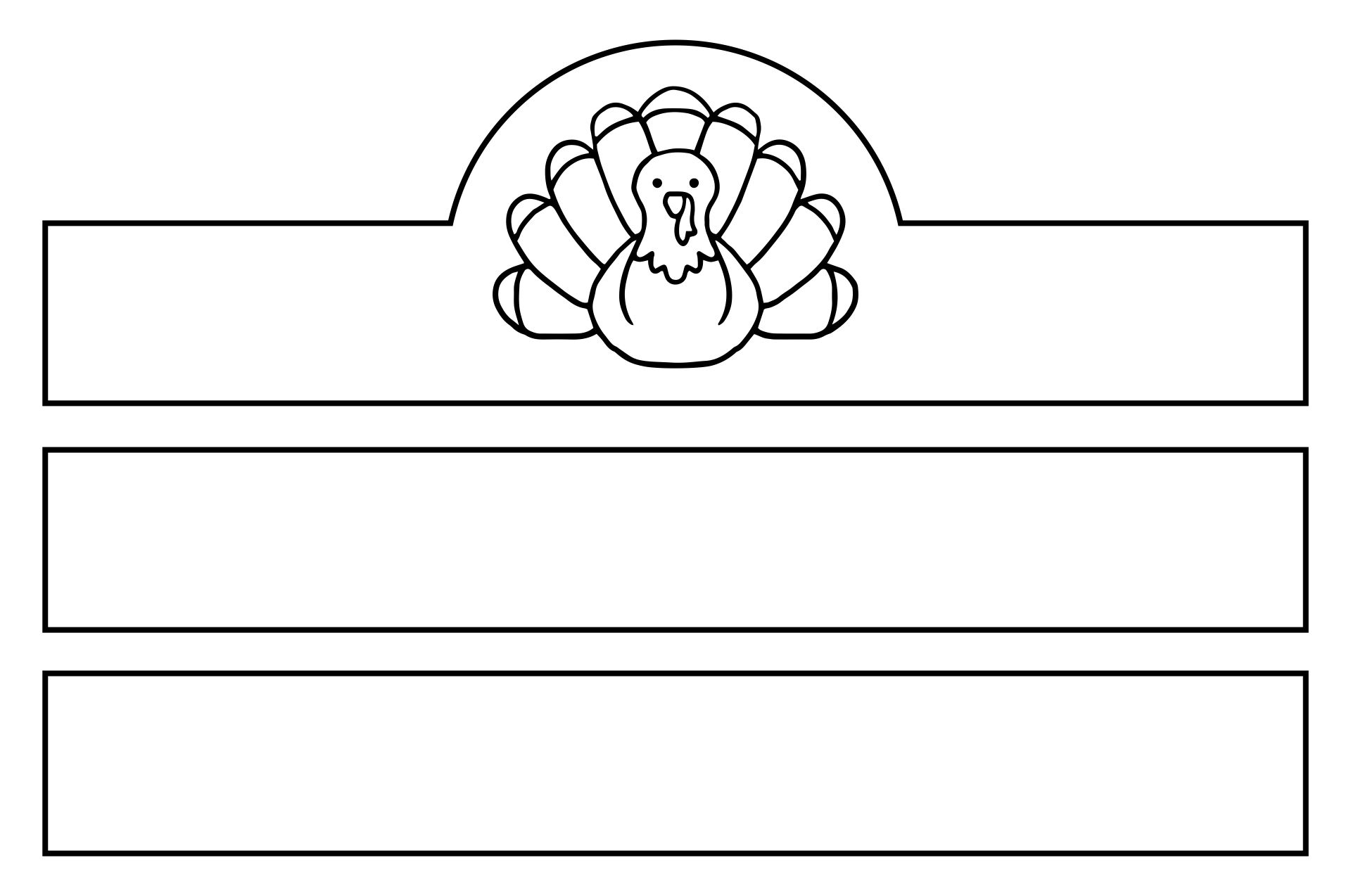 Thanksgiving Turkey Paper Craft Black And White Template