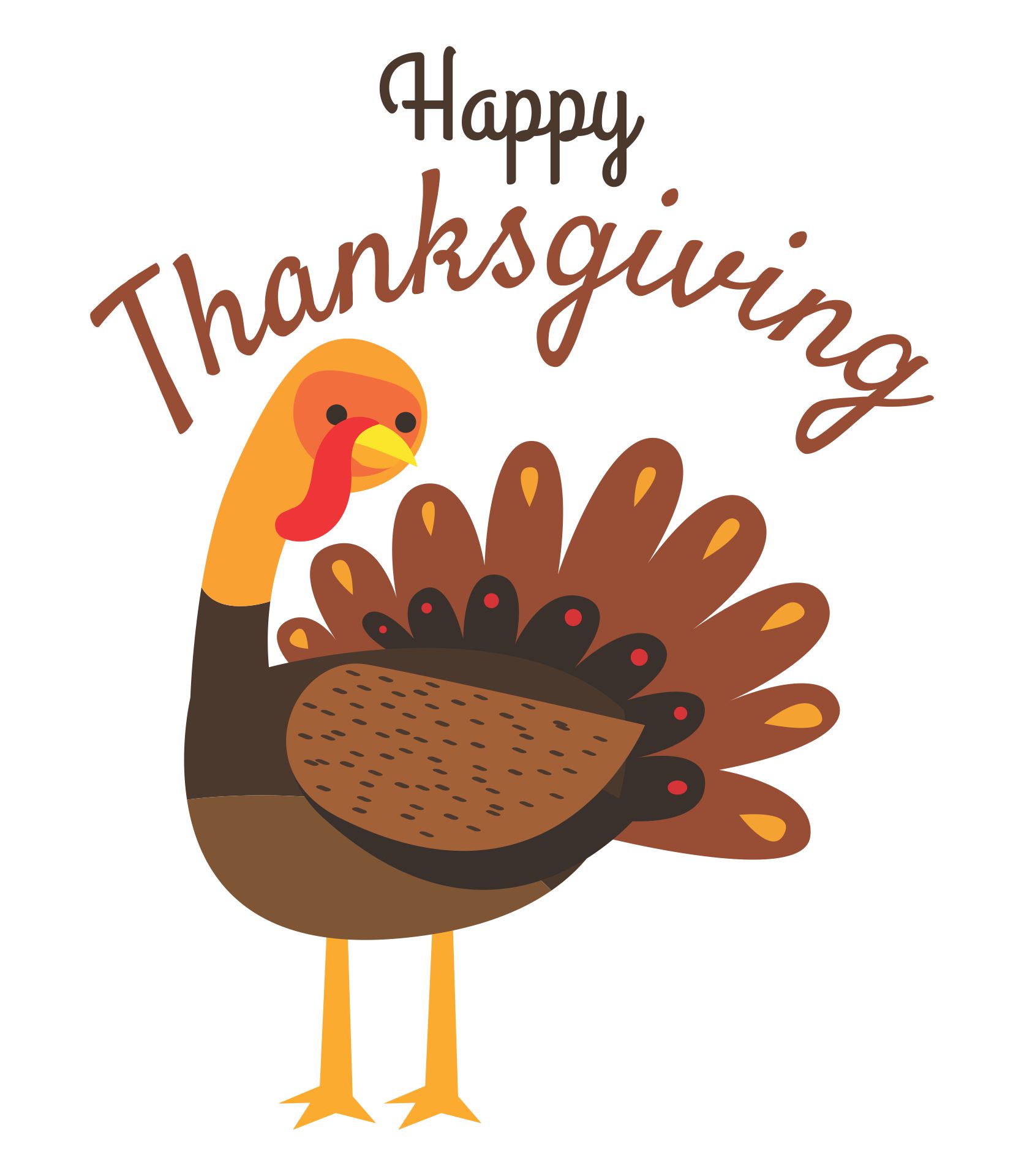 Thanksgiving Word Art Turkey Cartoon