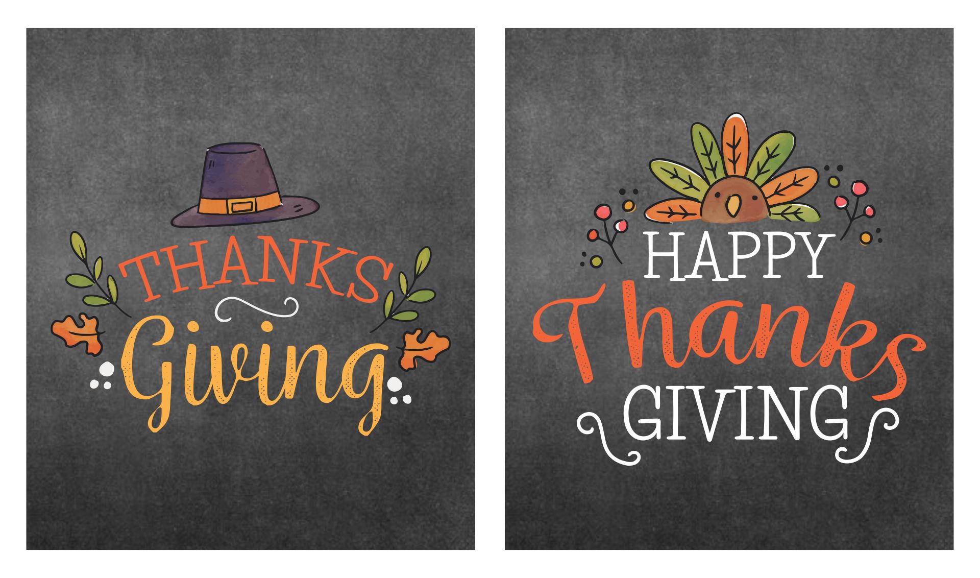 Two Thanksgiving Chalkboard Printables