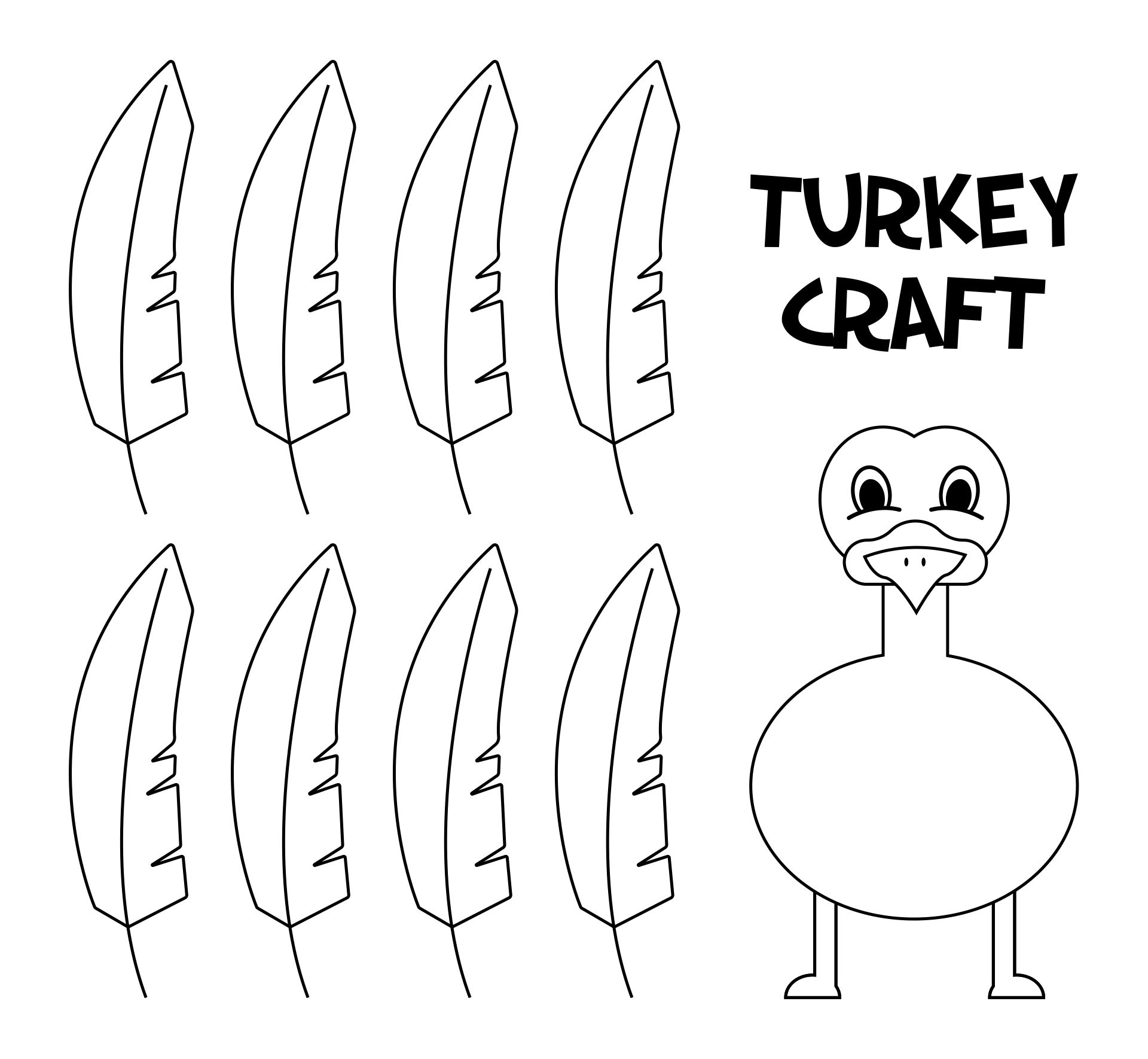 Cardboard Thankful Turkey Craft Printables