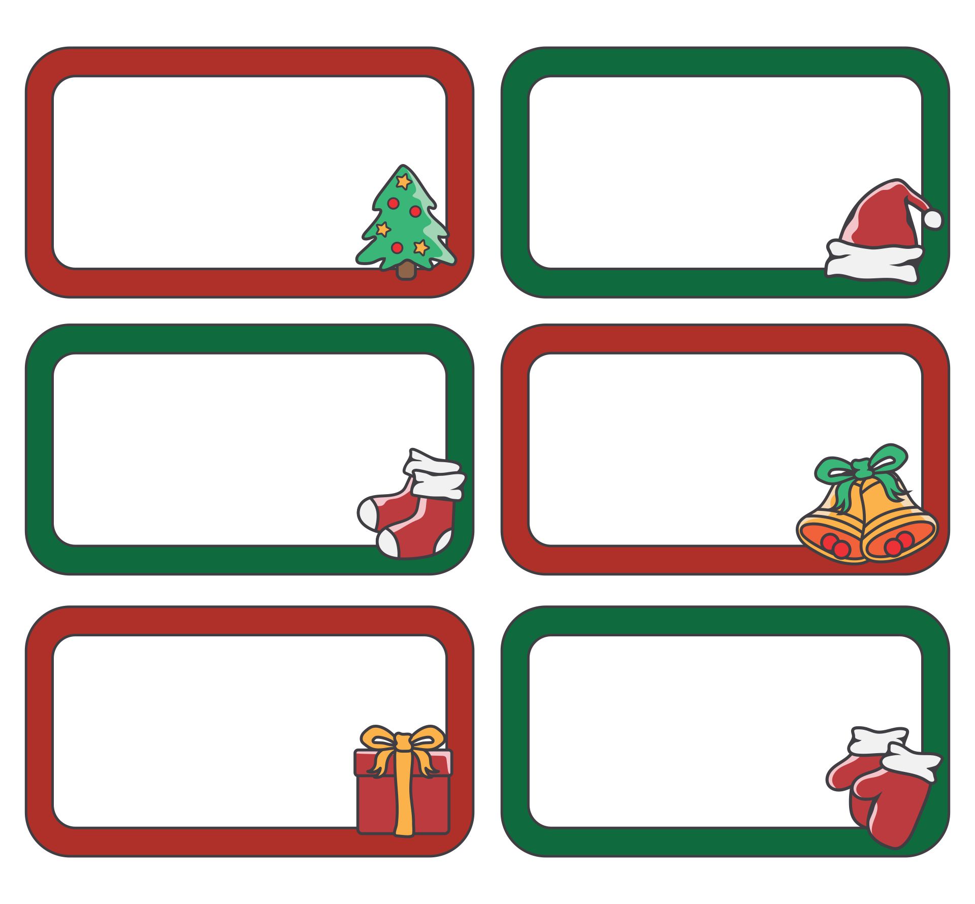 Christmas Gift Tags Labels Stickers Printable