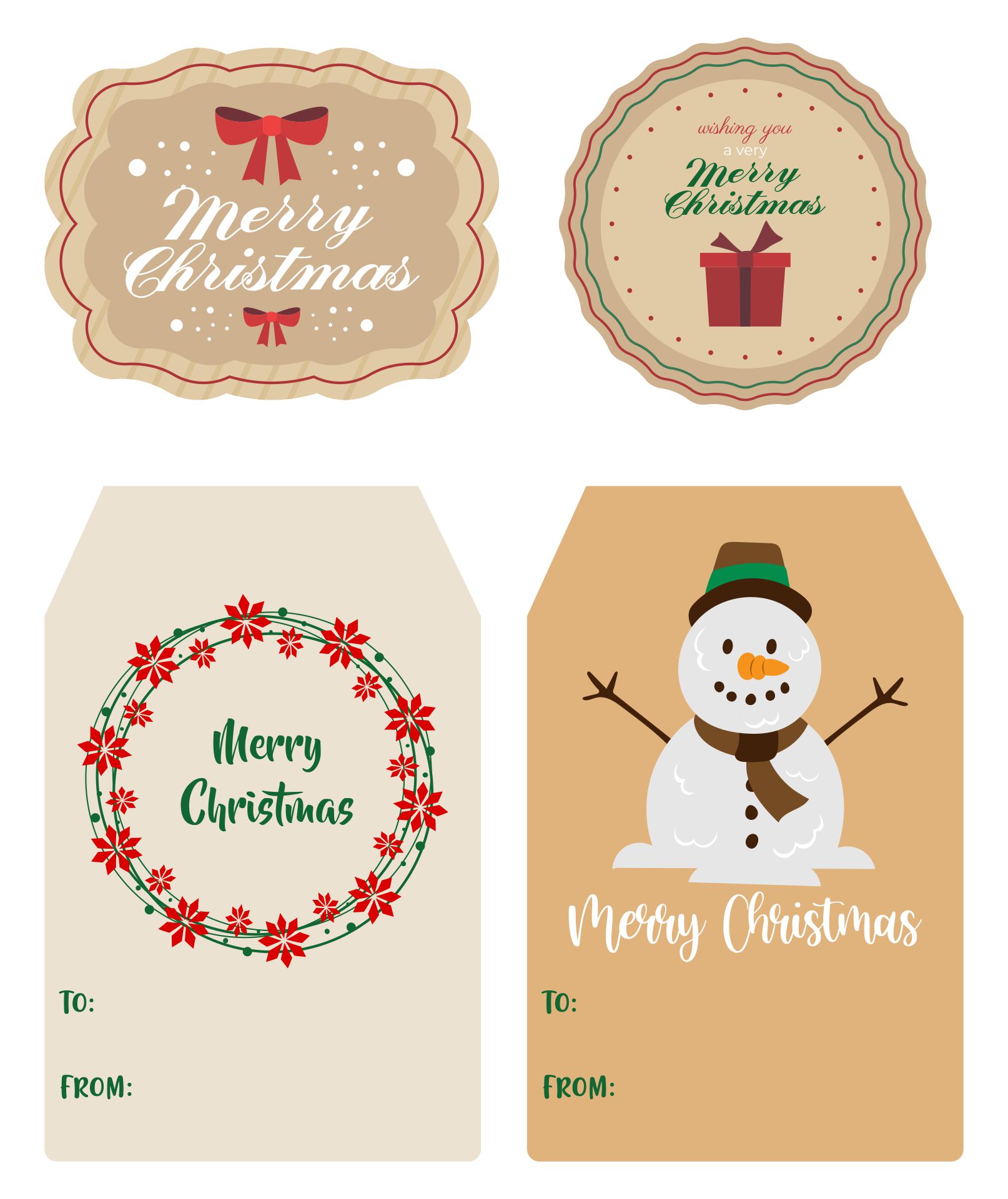 Christmas Gift Tags Paper Stickers, Labels & Tags