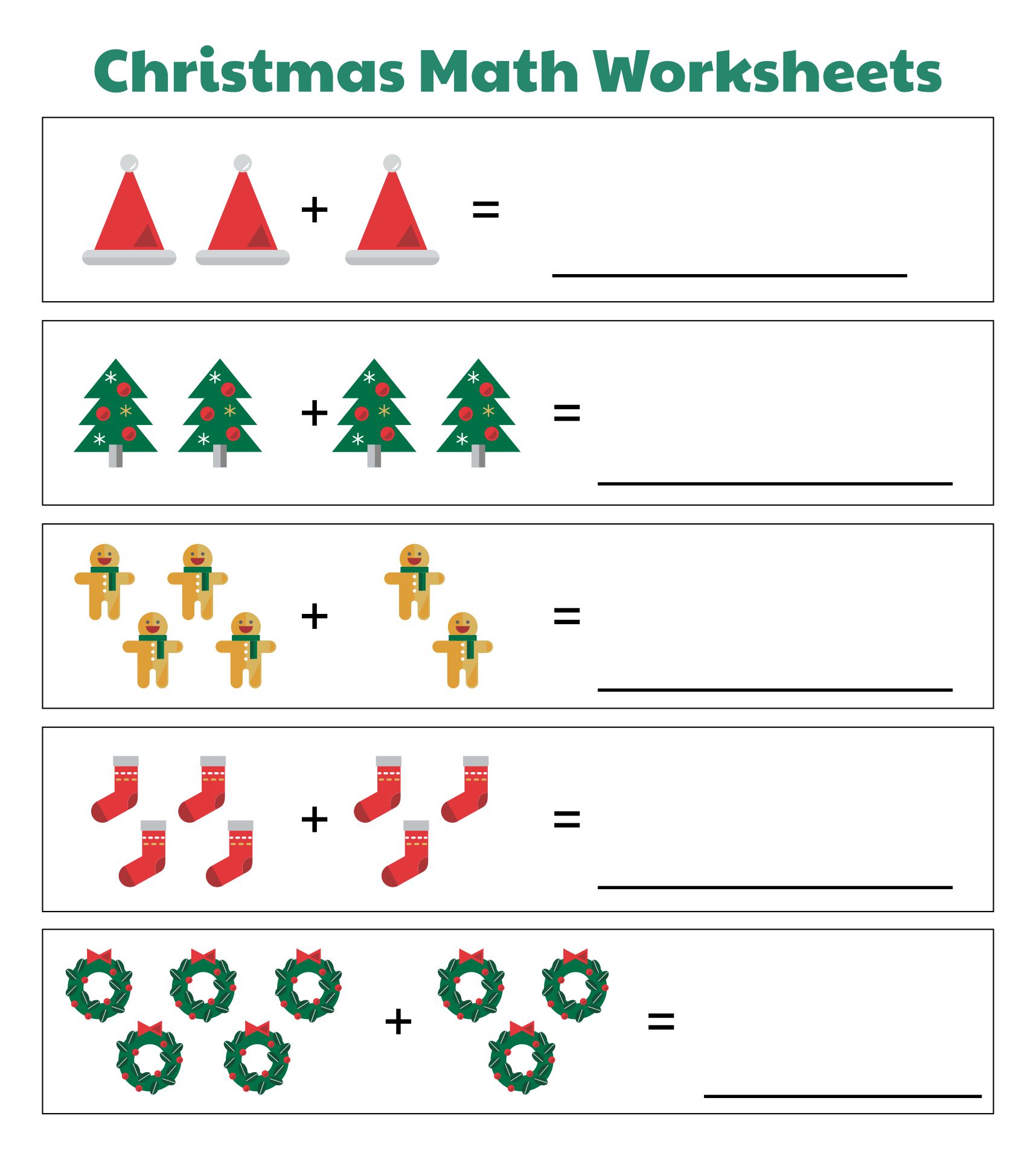 Christmas Preschool Math Worksheets