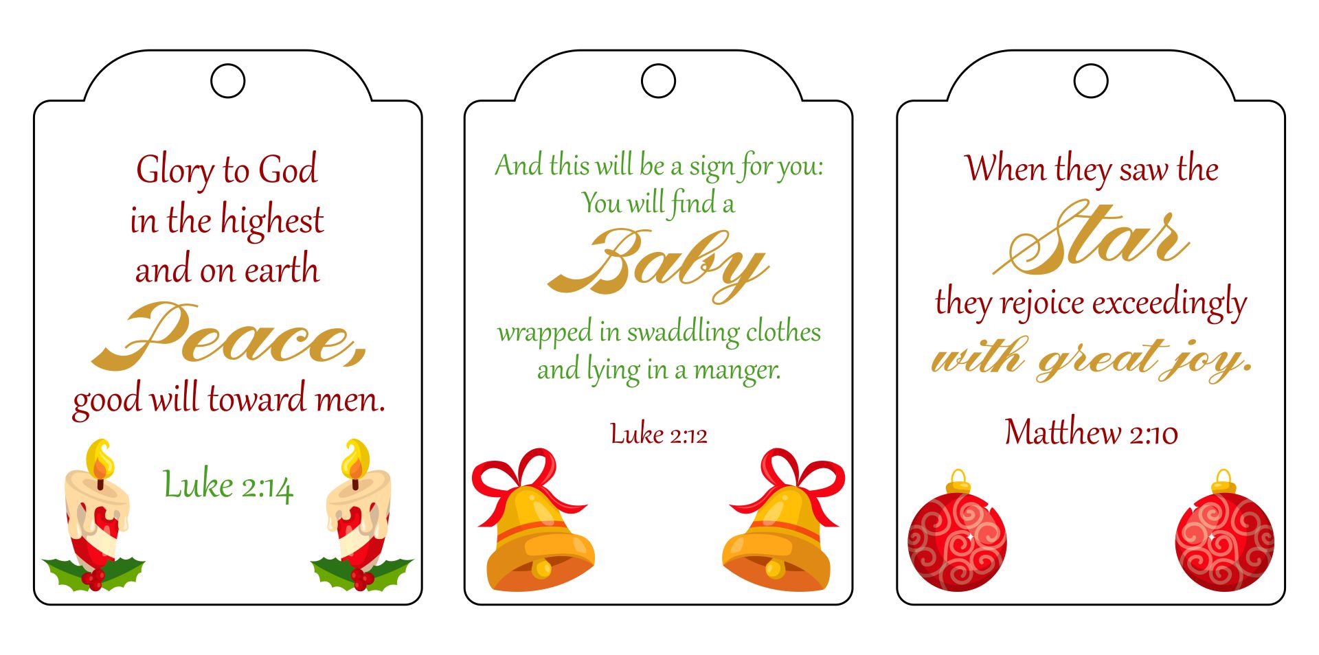 Christmas Scripture Verse Printable For Gift Tags