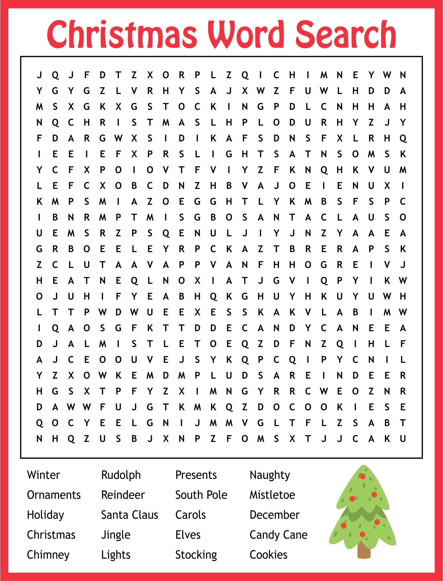 Christmas Season - Large Print Word Search Puzzle