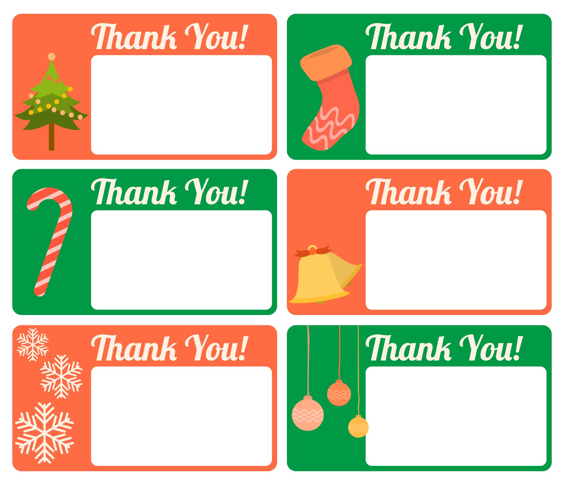 Christmas Thank You Cards Template
