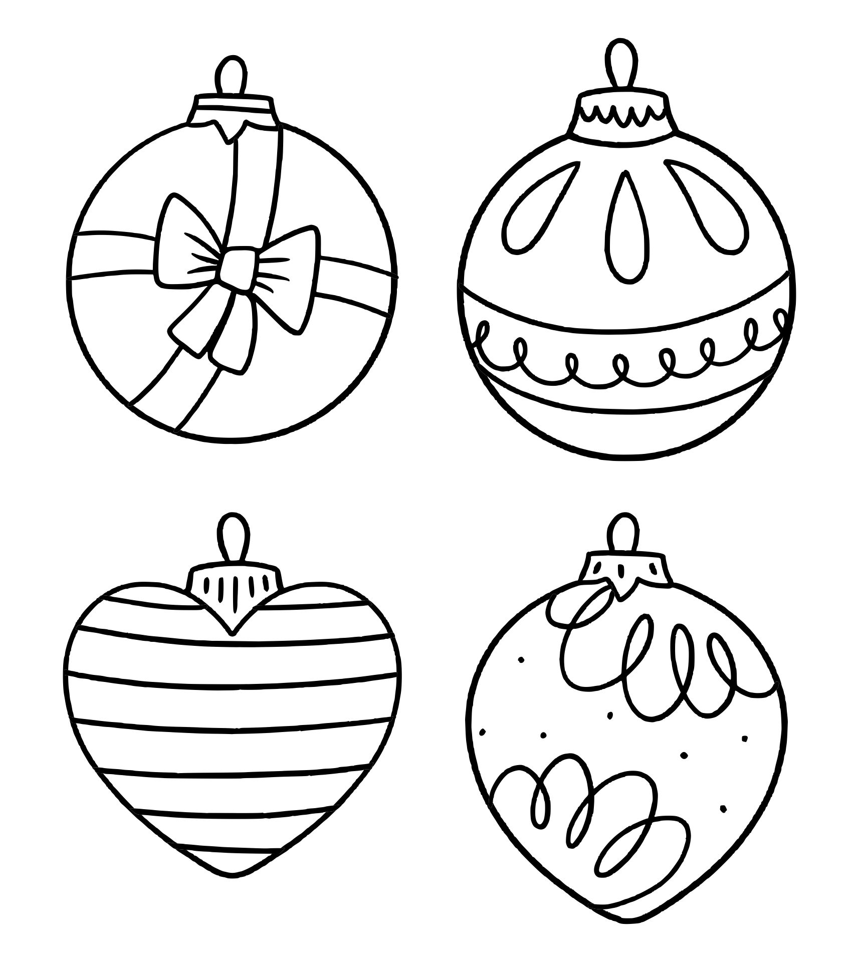 Christmas Tree Ornaments Coloring Pages