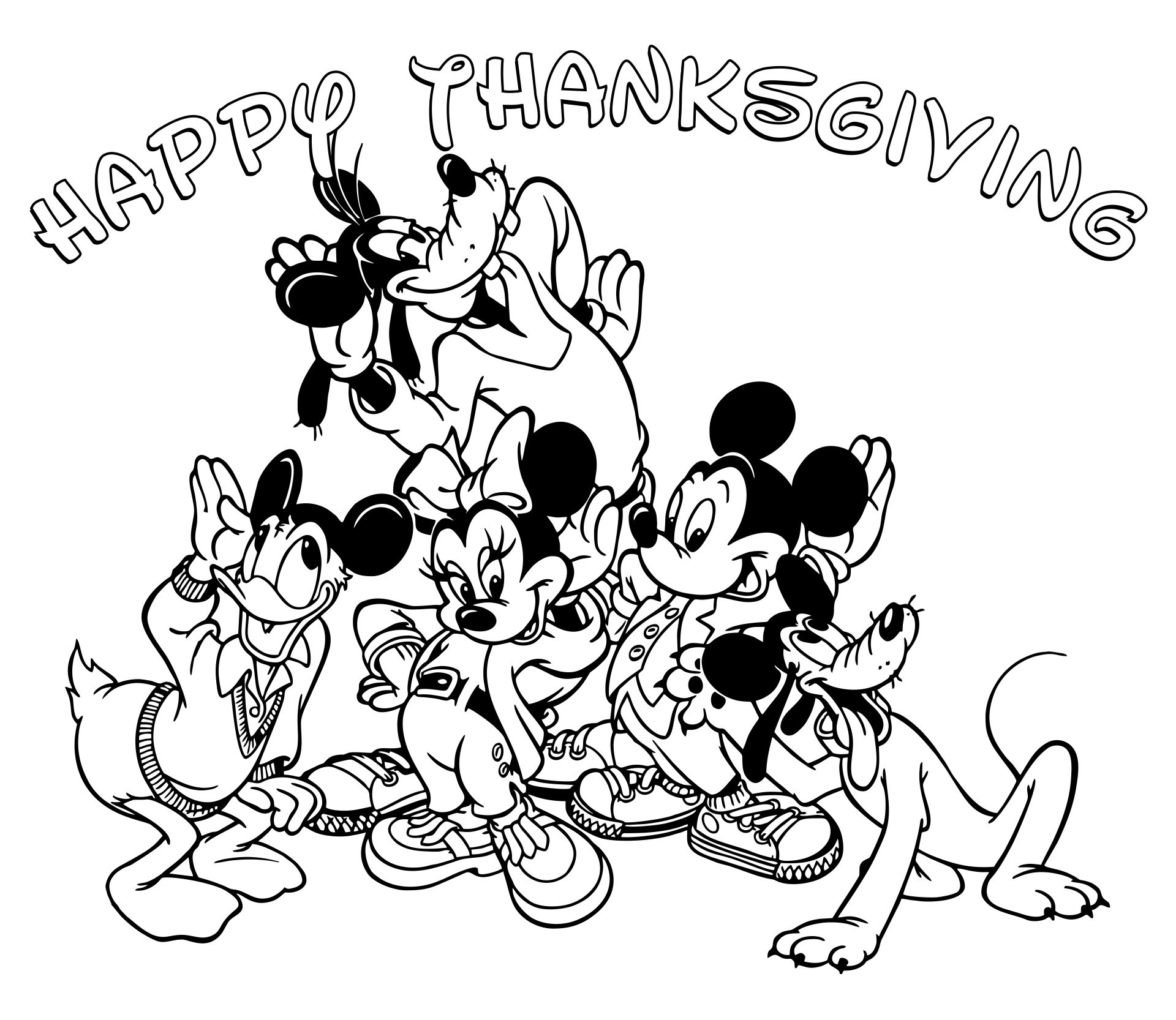 Coloring Pages Thanksgiving Disney
