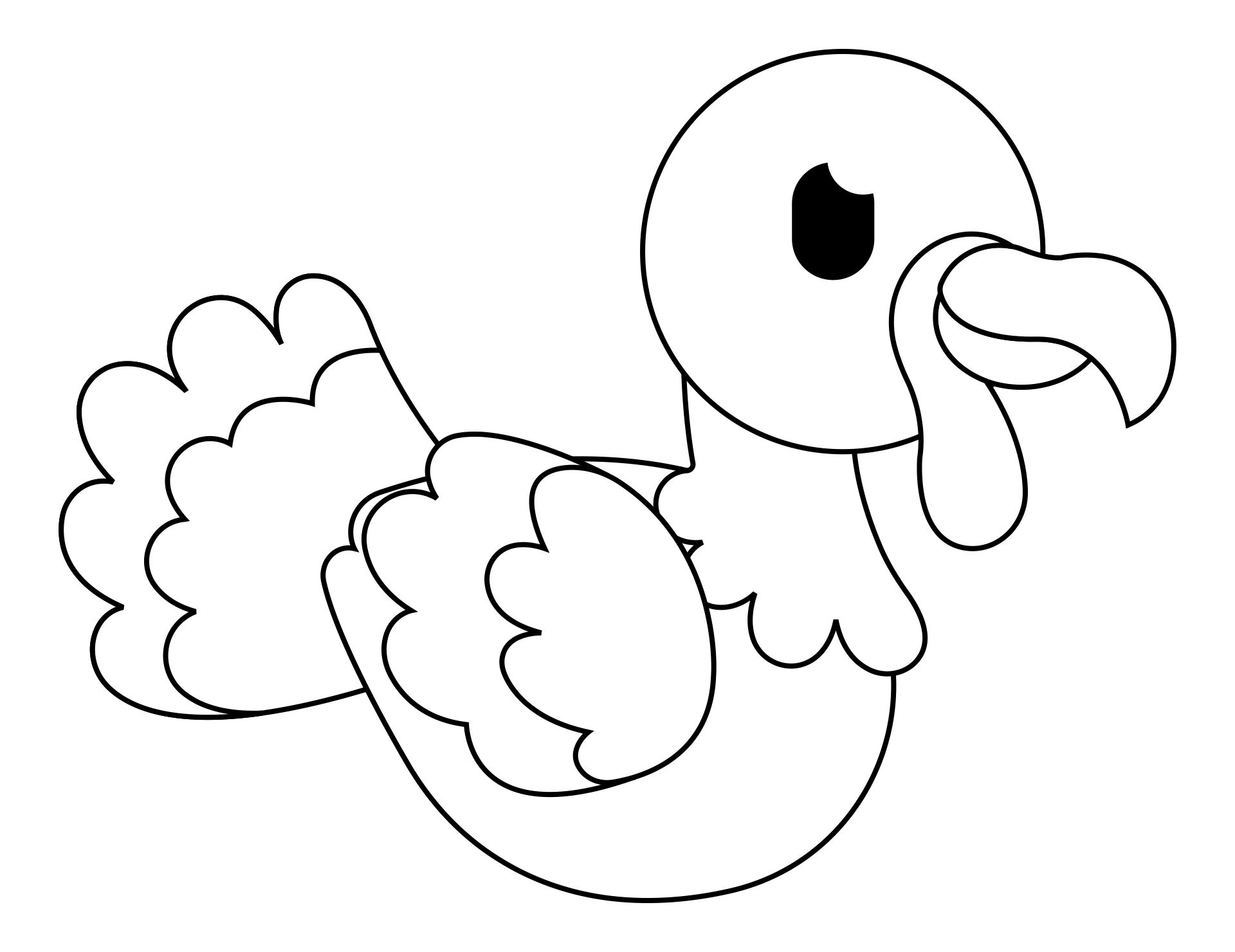 Cute Thanksgiving Turkey Coloring Pages