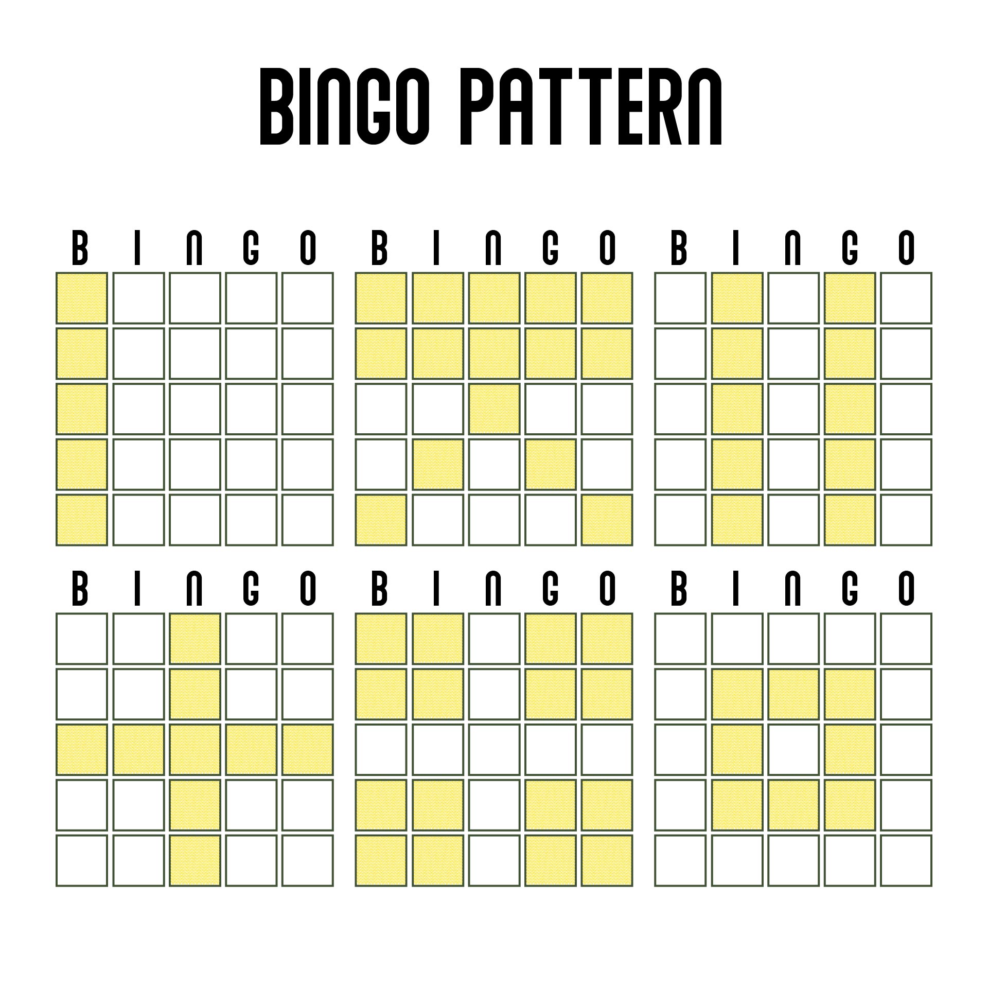Different Bingo Games Patterns Printable