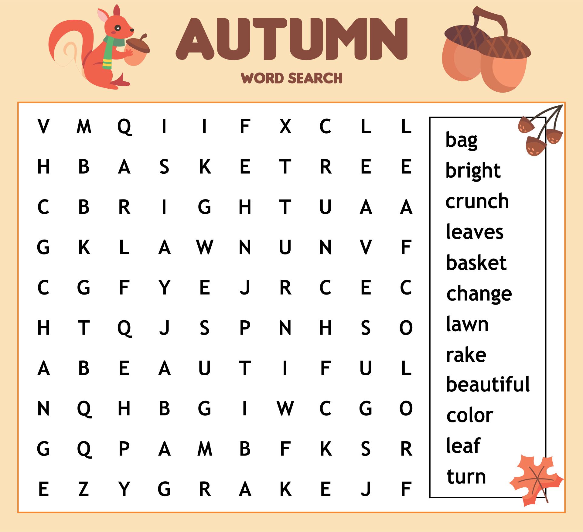 Easy Word Search For Kids