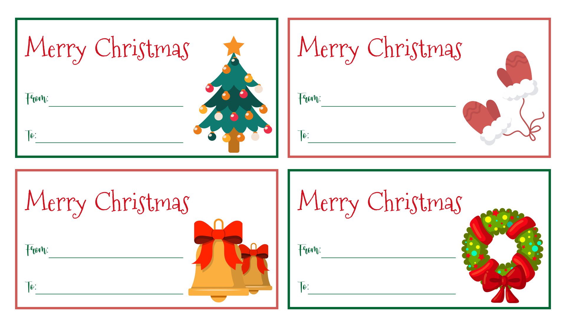 Festive Printable Christmas Gift Tags 