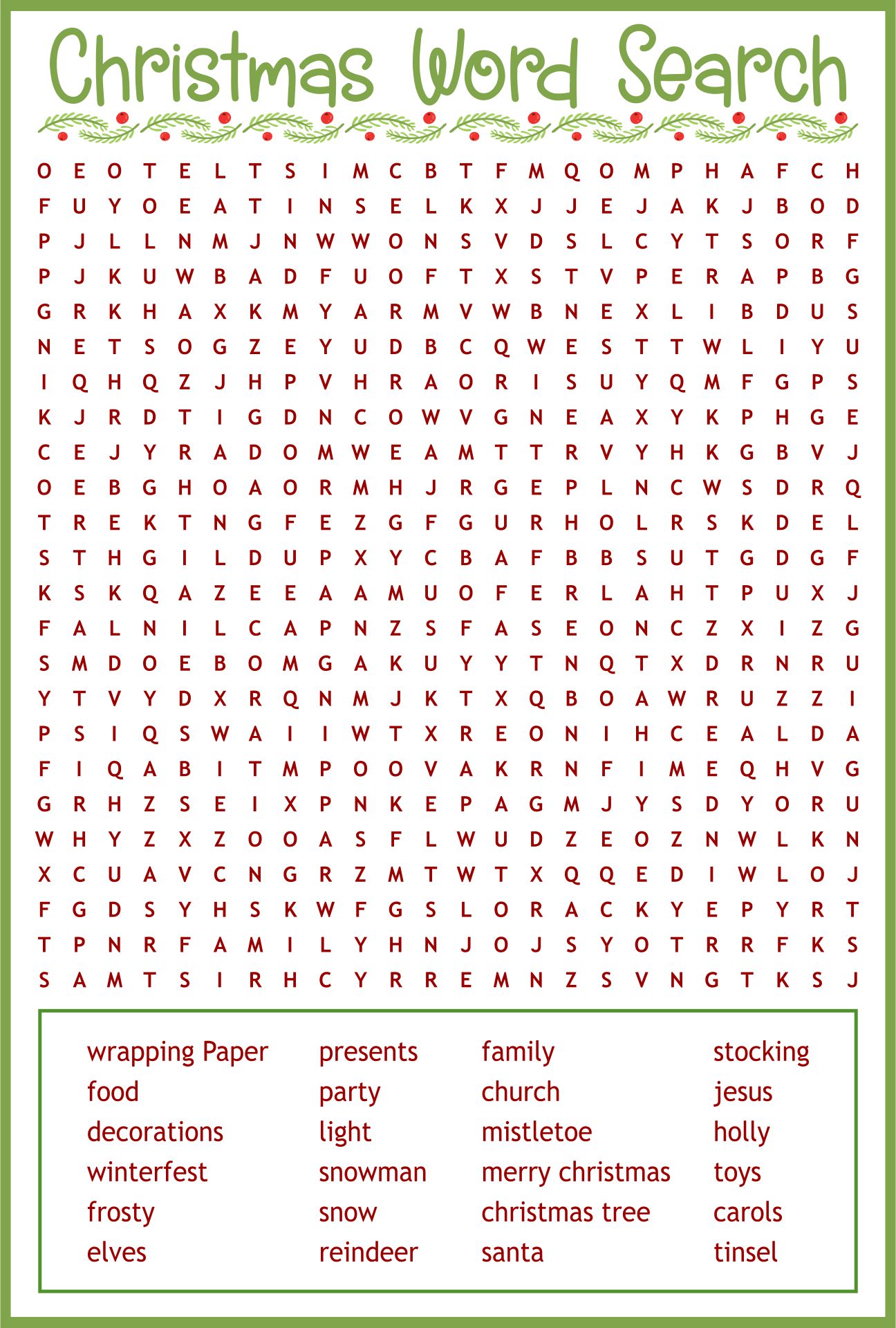 Funny Christmas Word Search Puzzle