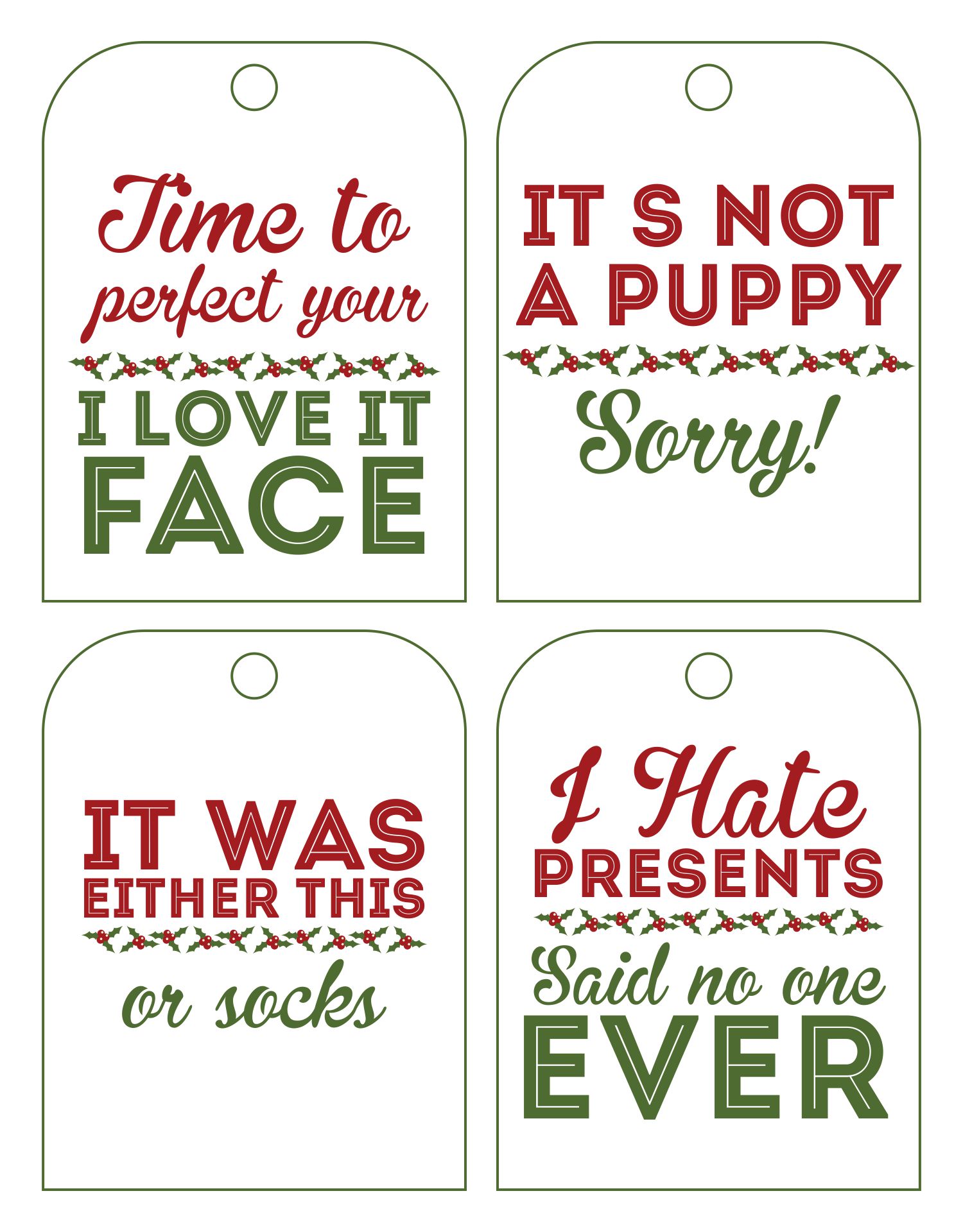Funny Printable Christmas Gift Tags For Family Or Friends