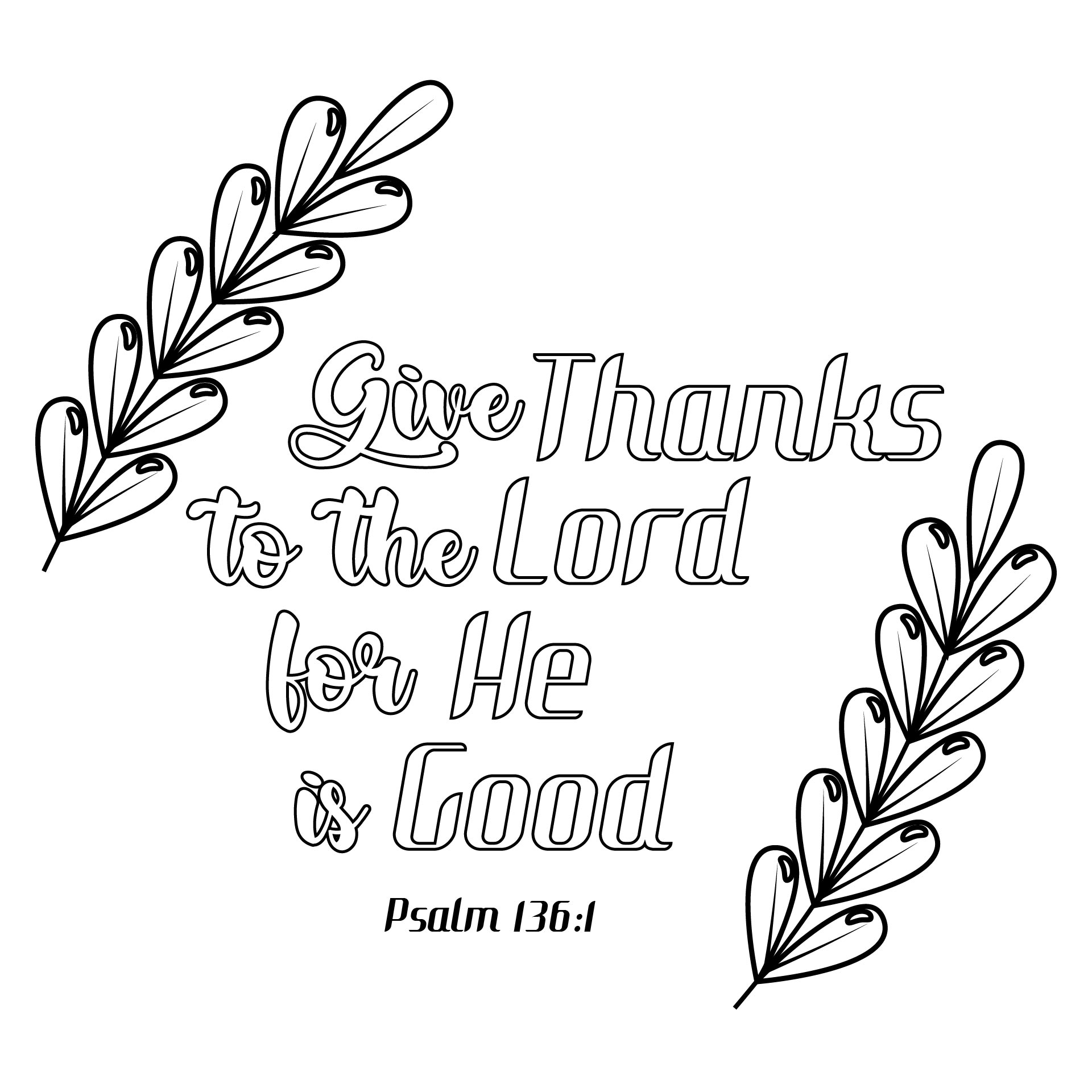 Give Thanks To The Lord Coloring Page