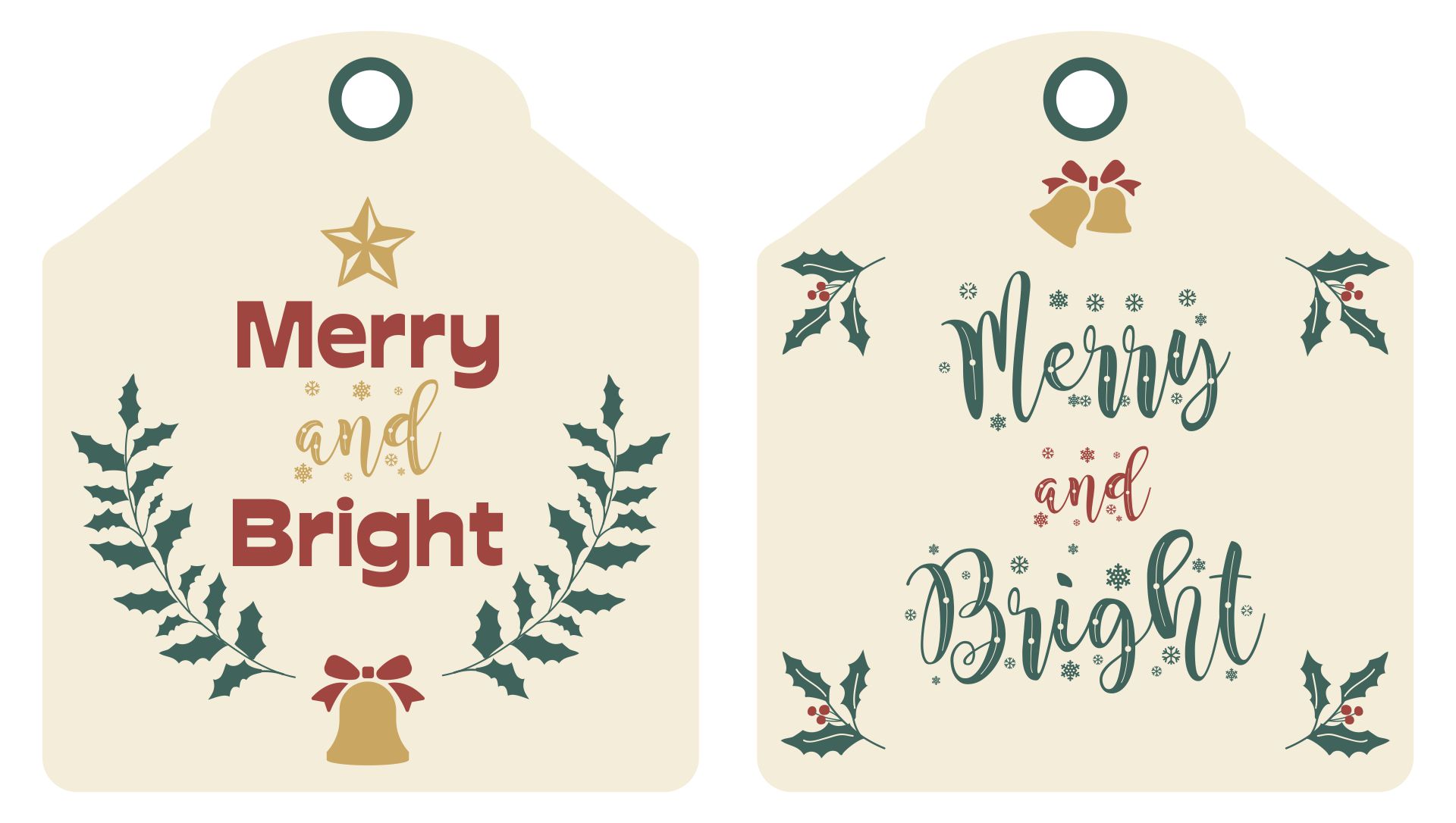 Merry And Bright Printable Gift Tags