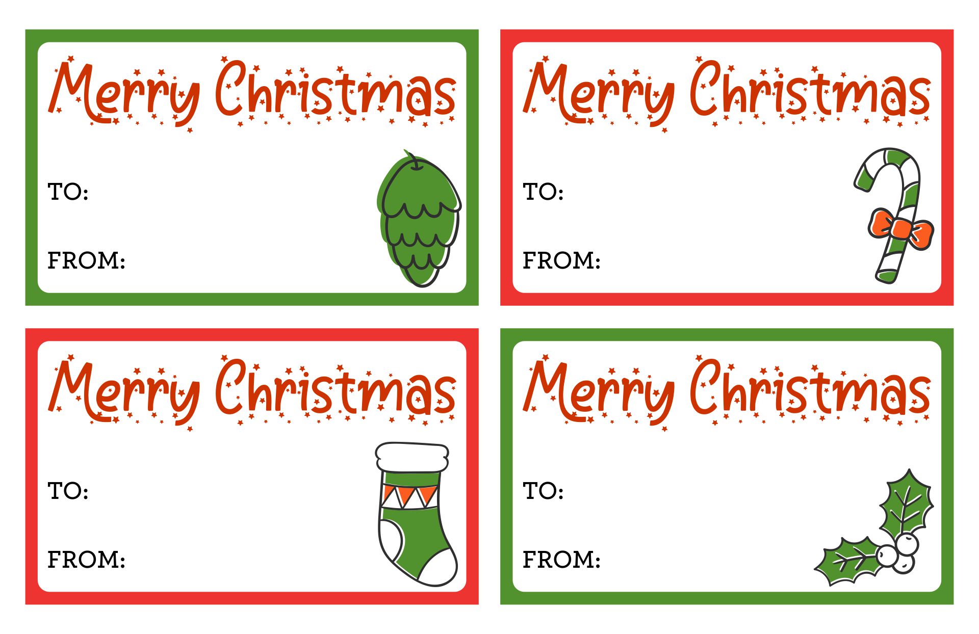 Merry Xmas Gift Tags Printable