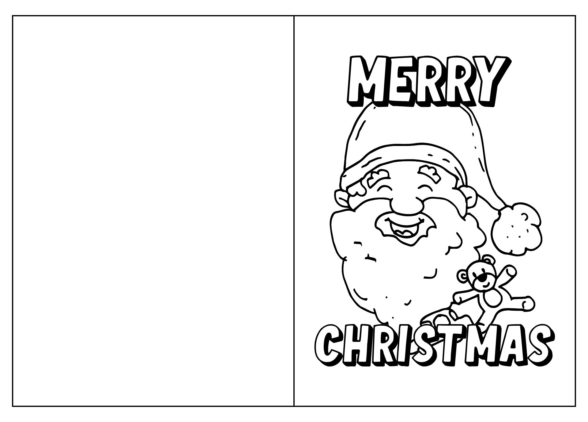 Printable Christmas Cards To Color Printable