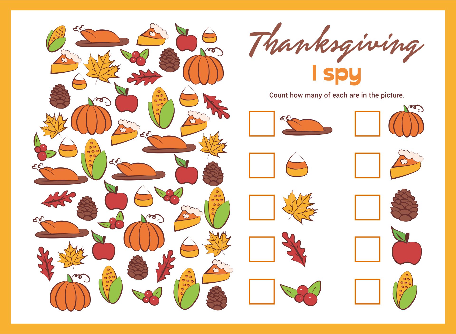 Printable Games For Thanksgiving