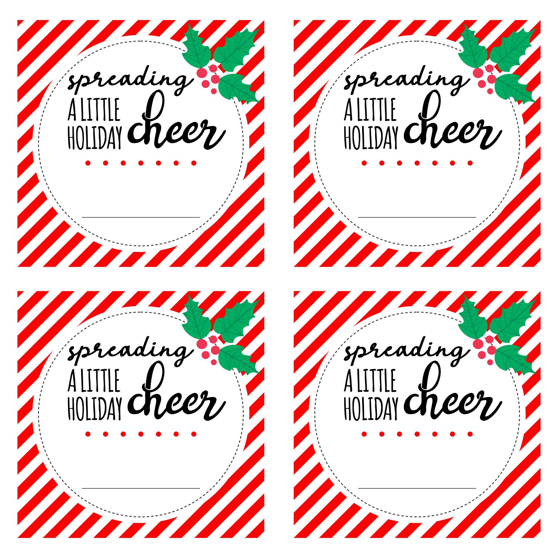 Printable Gift Tags For Christmas Cheer