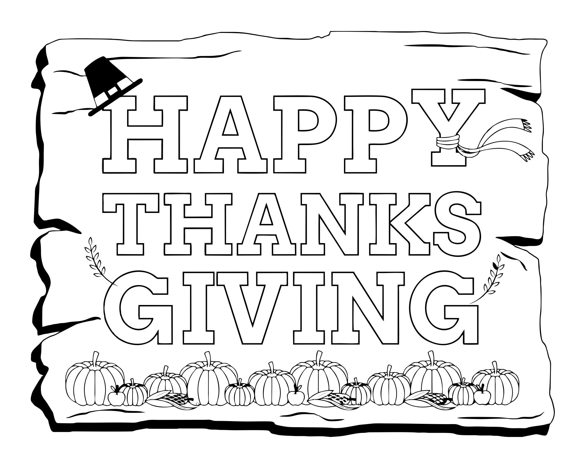 Printable Happy Thanksgiving Coloring Pages